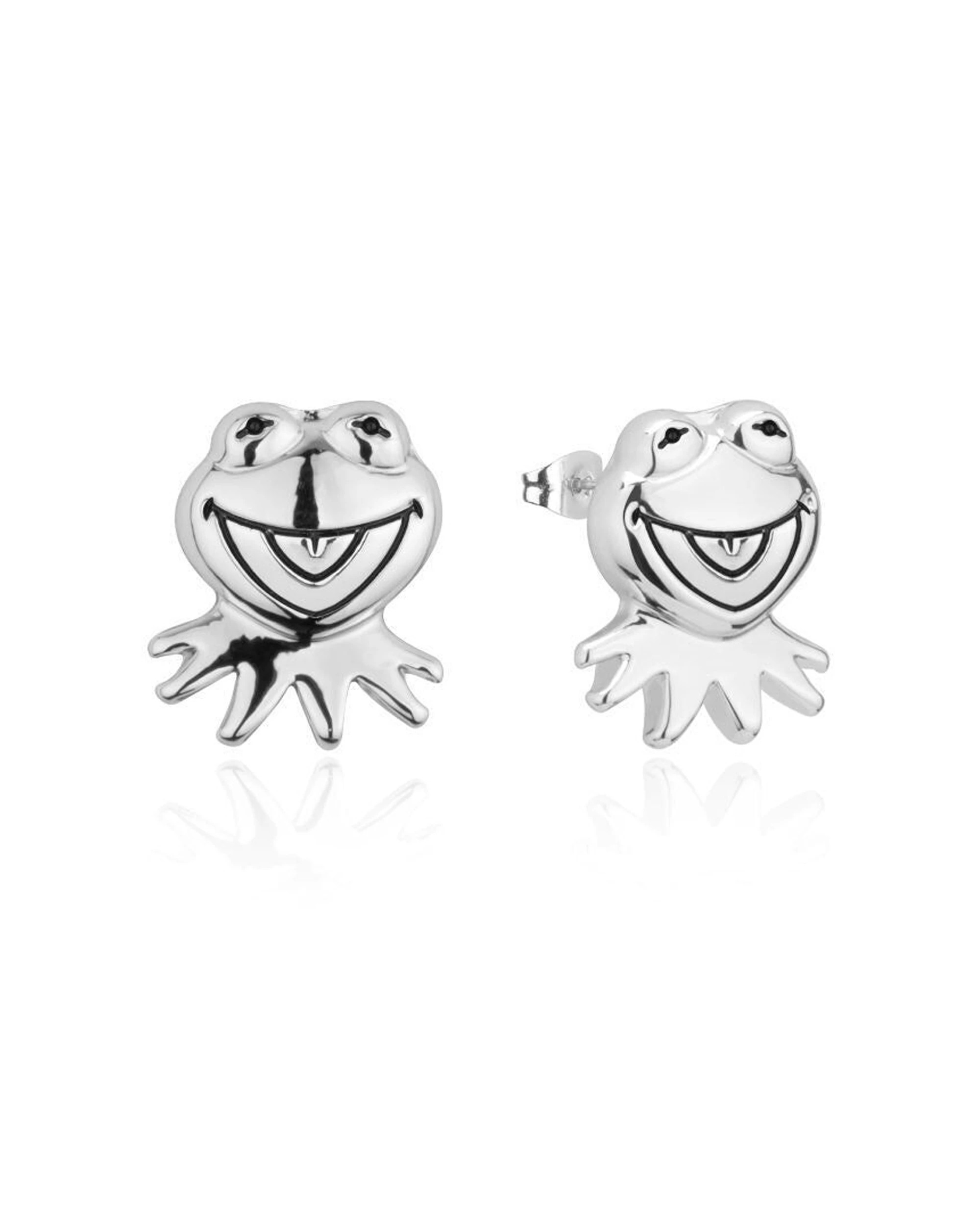 1 Couture Kingdom Disney the Muppets Kermit the Frog Stud Earrings 15mm - Silver, 1 of 2