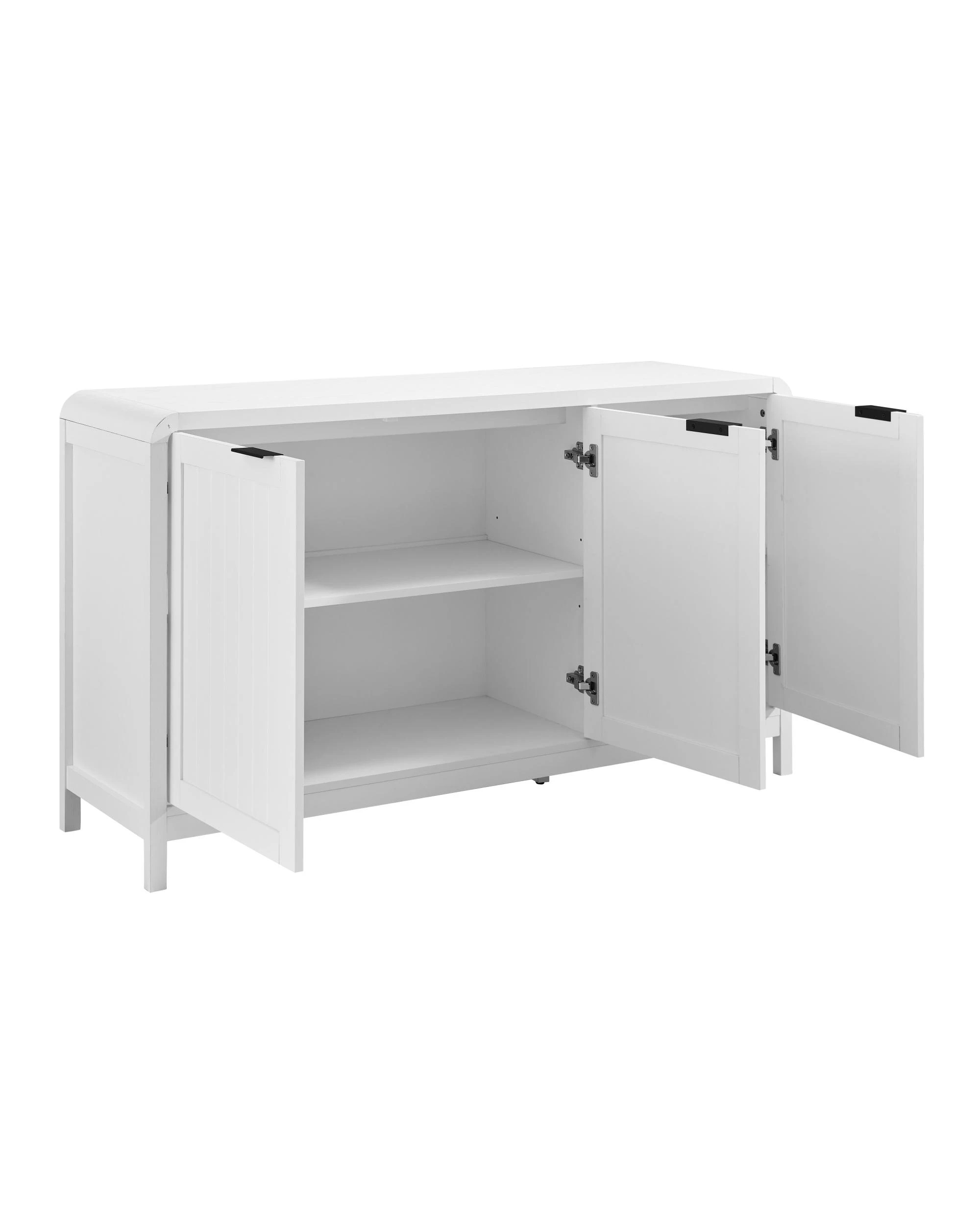 6 Kodu Rounded Look Buffet Sideboard Cabinet 3 Doors - White, 6 of 10