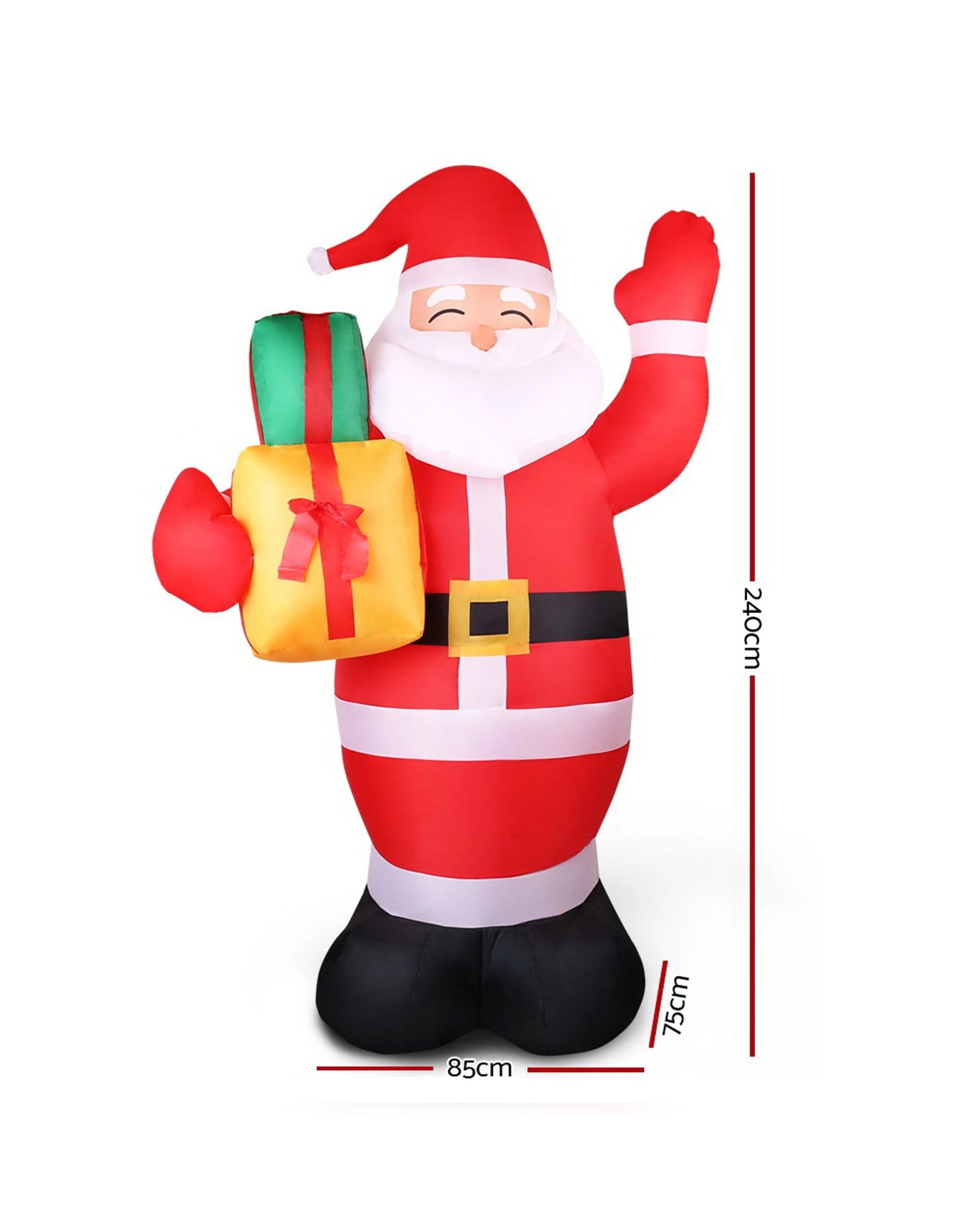 2 Jingle Jollys Christmas Inflatable Santa 2.4m Illuminated Decorations
 - Red, 2 of 3