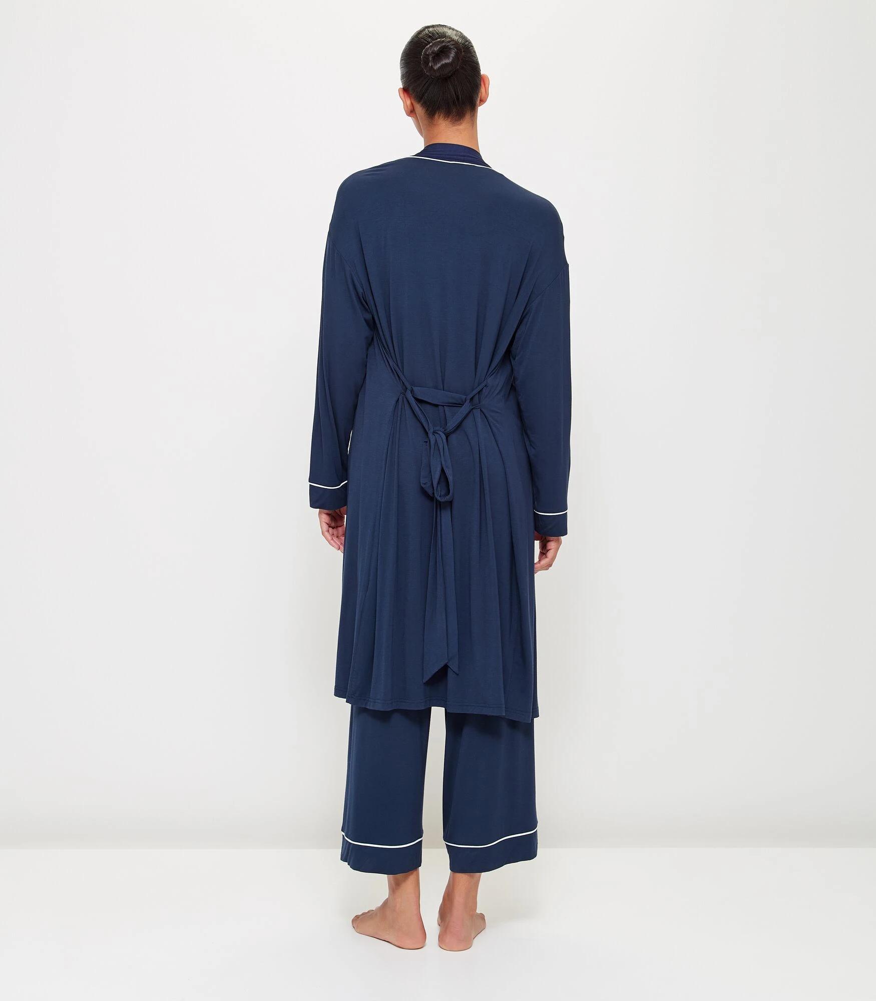 4 Target Soft Comfort Bamboo Sleep Robe NAVY BLUE, 4 of 6