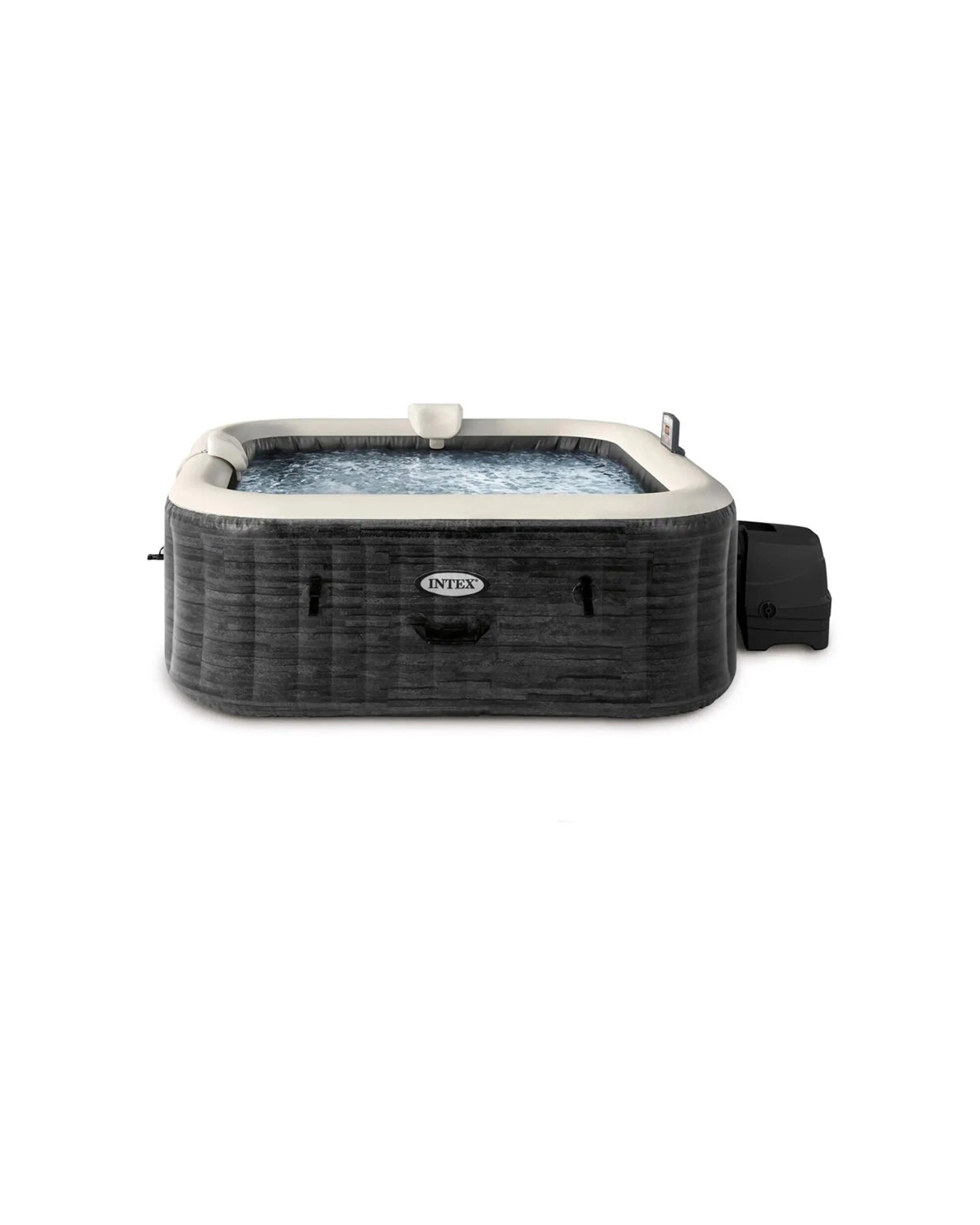 3 INTEX 6-Person Greystone Deluxe Square Bubble Spa Set 220-240V 6y+ - Grey, 3 of 9