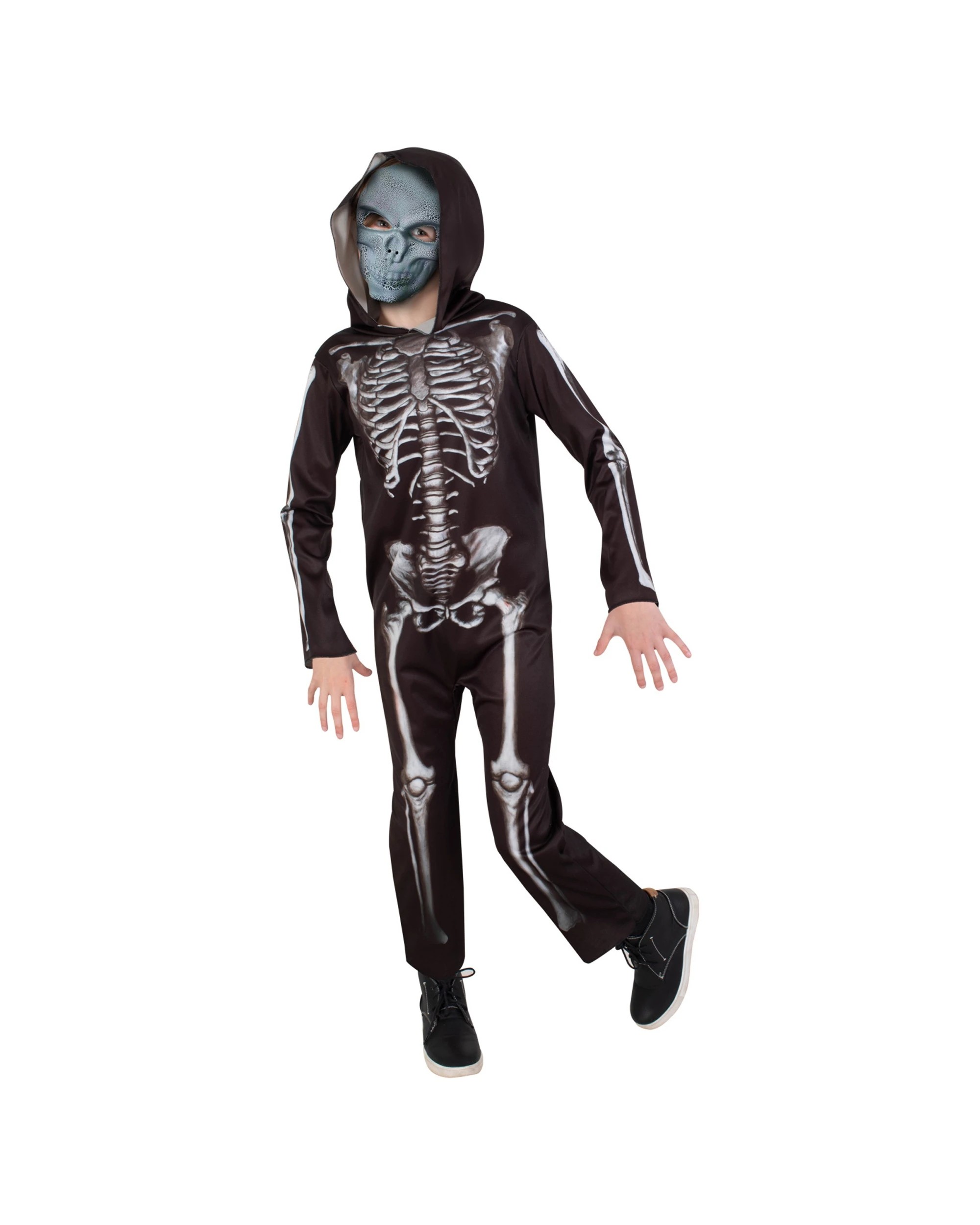 3 Rubies Skeleton Boys Dress Up Costume Kids L - Black, 3 of 3