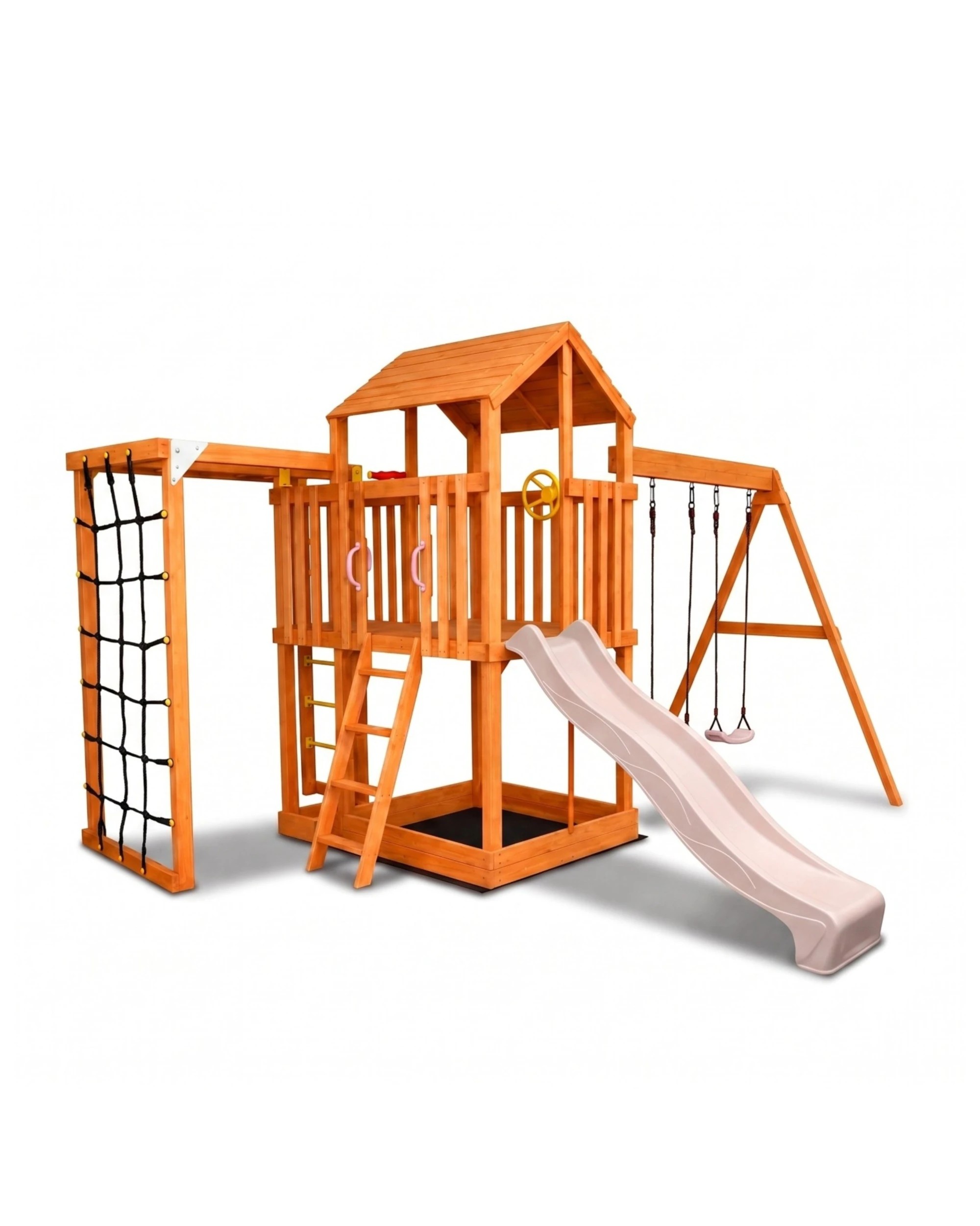 1 Hide & Seek Kids River Fort Set Cubby with Slide - Pearl Rose - Red, 1 of 6