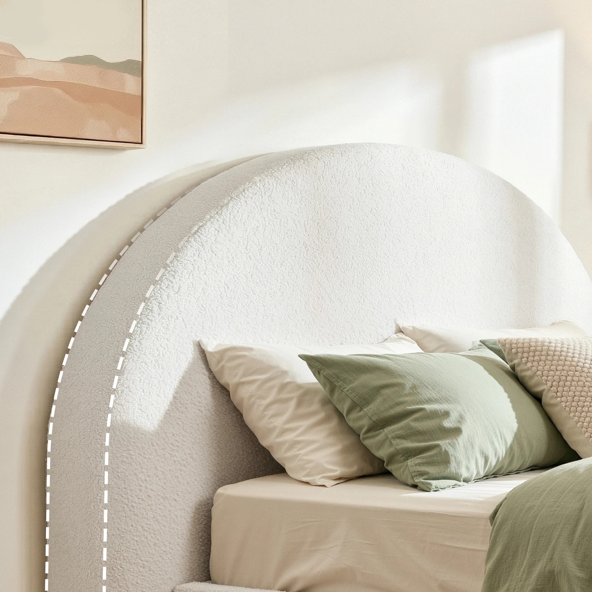 5 Artiss Queen Size Headboard for Bed Frame with Removable Washable Cover - White, 5 of 7