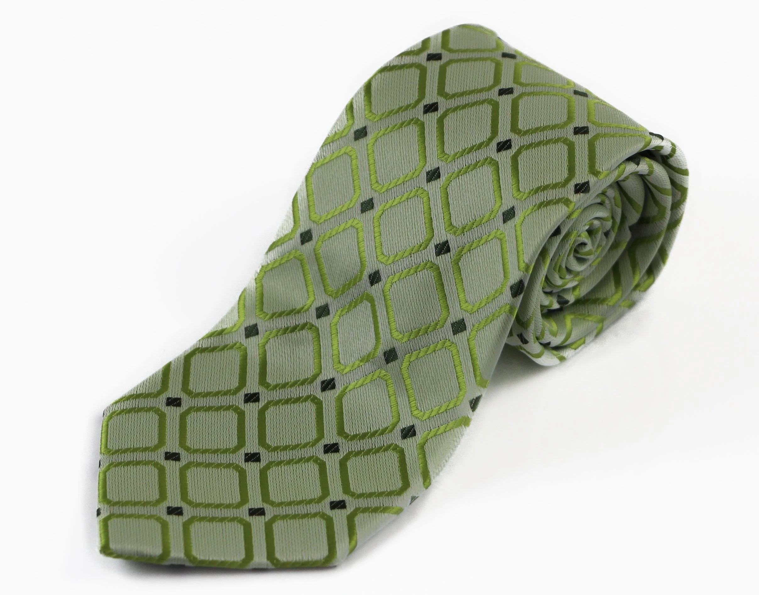 3 Zasel Mens Olive Green Patterned 8cm Neck Tie - Multi, 3 of 3