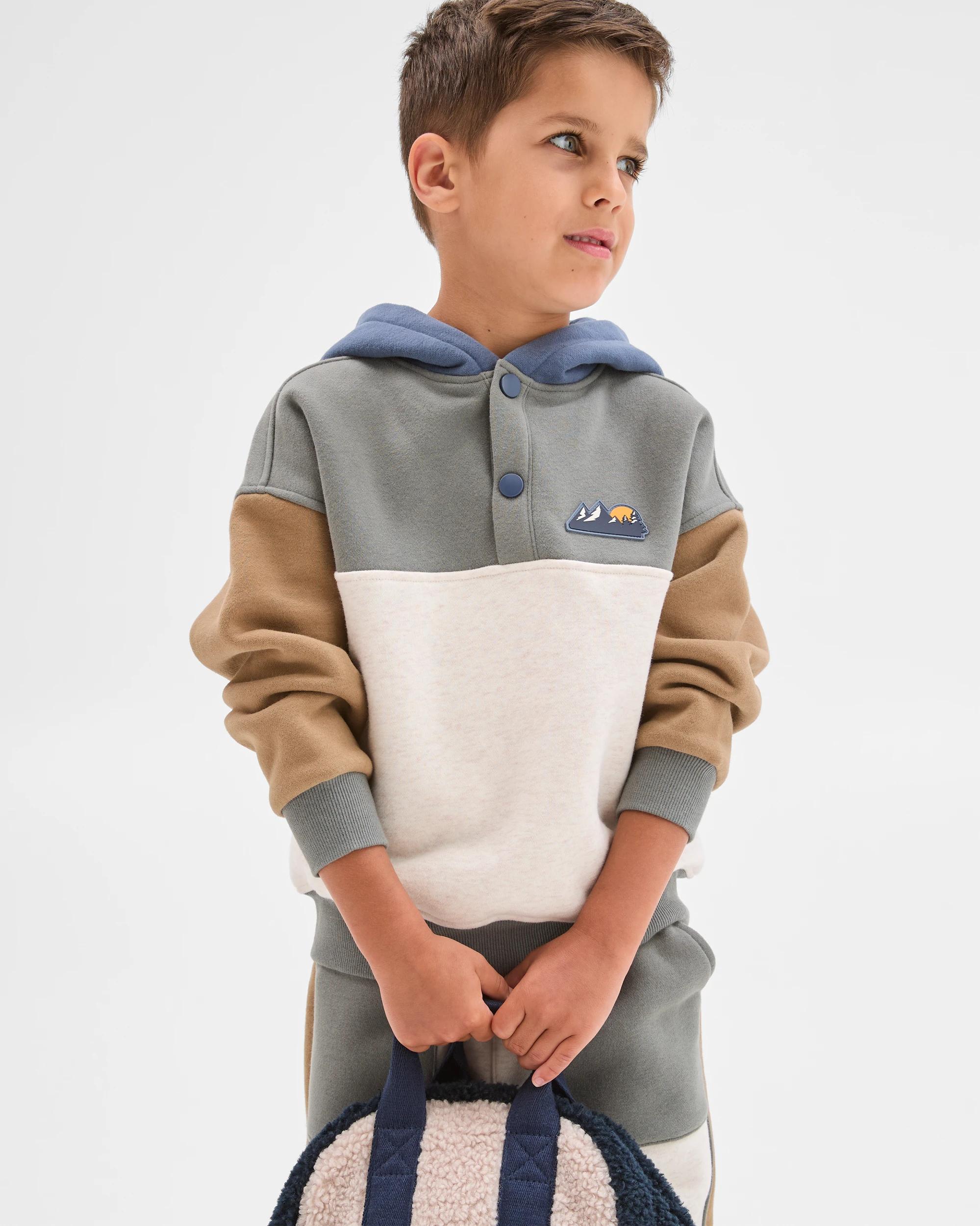 3 Target Kids Australian Cotton Blend Hoodie and Trackpants Set GREEN/OAT, 3 of 8