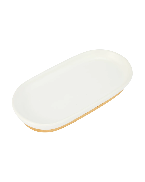 Bamboo and White Tray