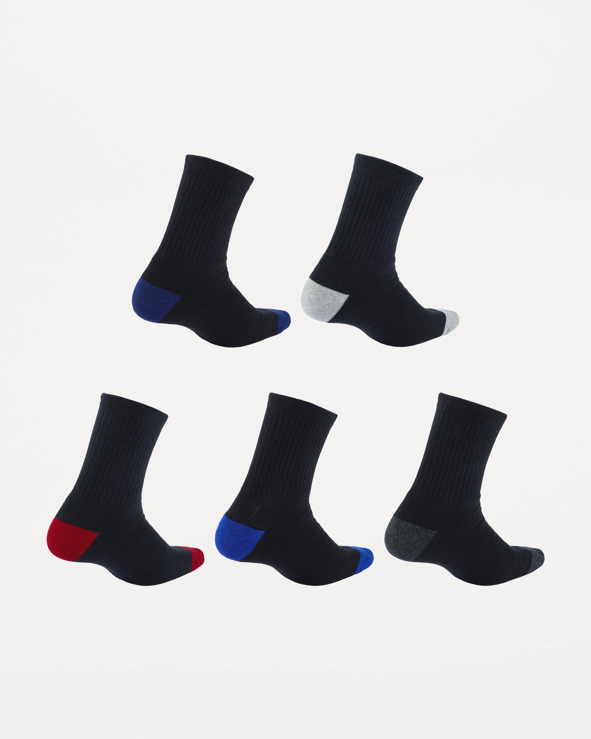 2 5 Pack Crew Sport Socks Black Classic, 2 of 3