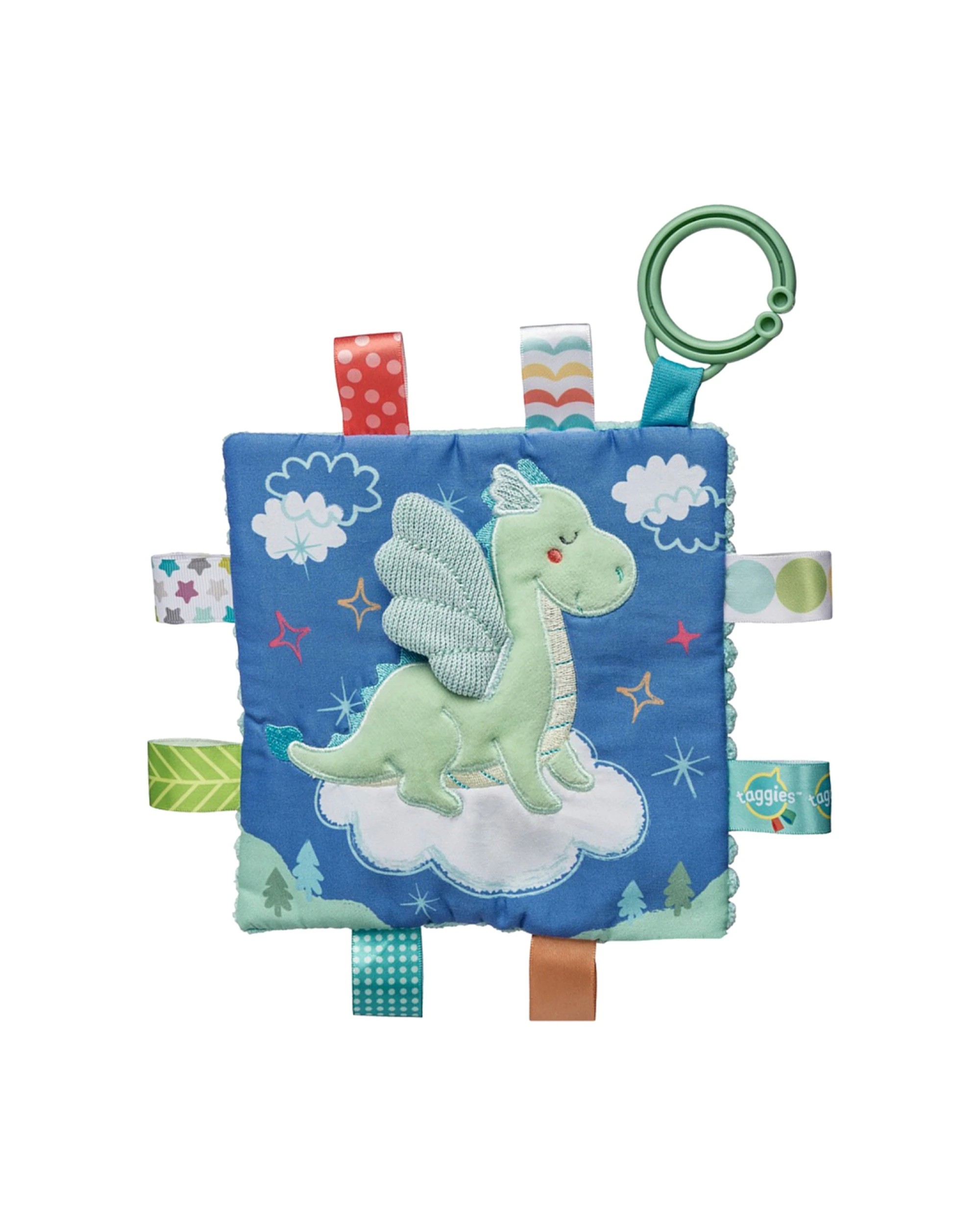 1 Mary Meyer Taggies Drax Dragon Crinkle Me Activity Toy 16.5cm - Blue, 1 of 5