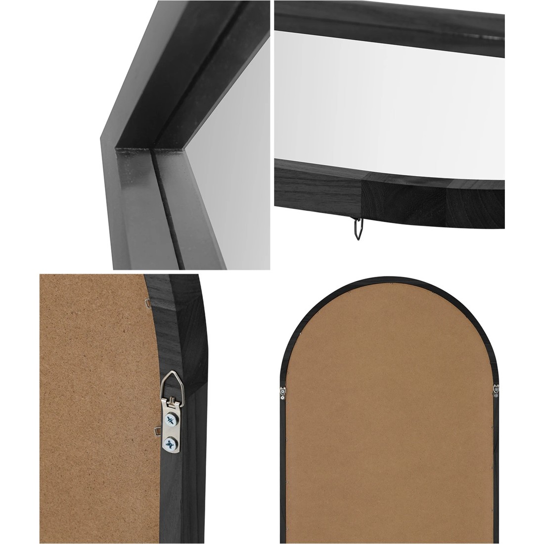 5 Oikiture Wooden Full Length Mirror 180x70cm Arched Dressing Floor Mirrors
 - Brown, 5 of 9