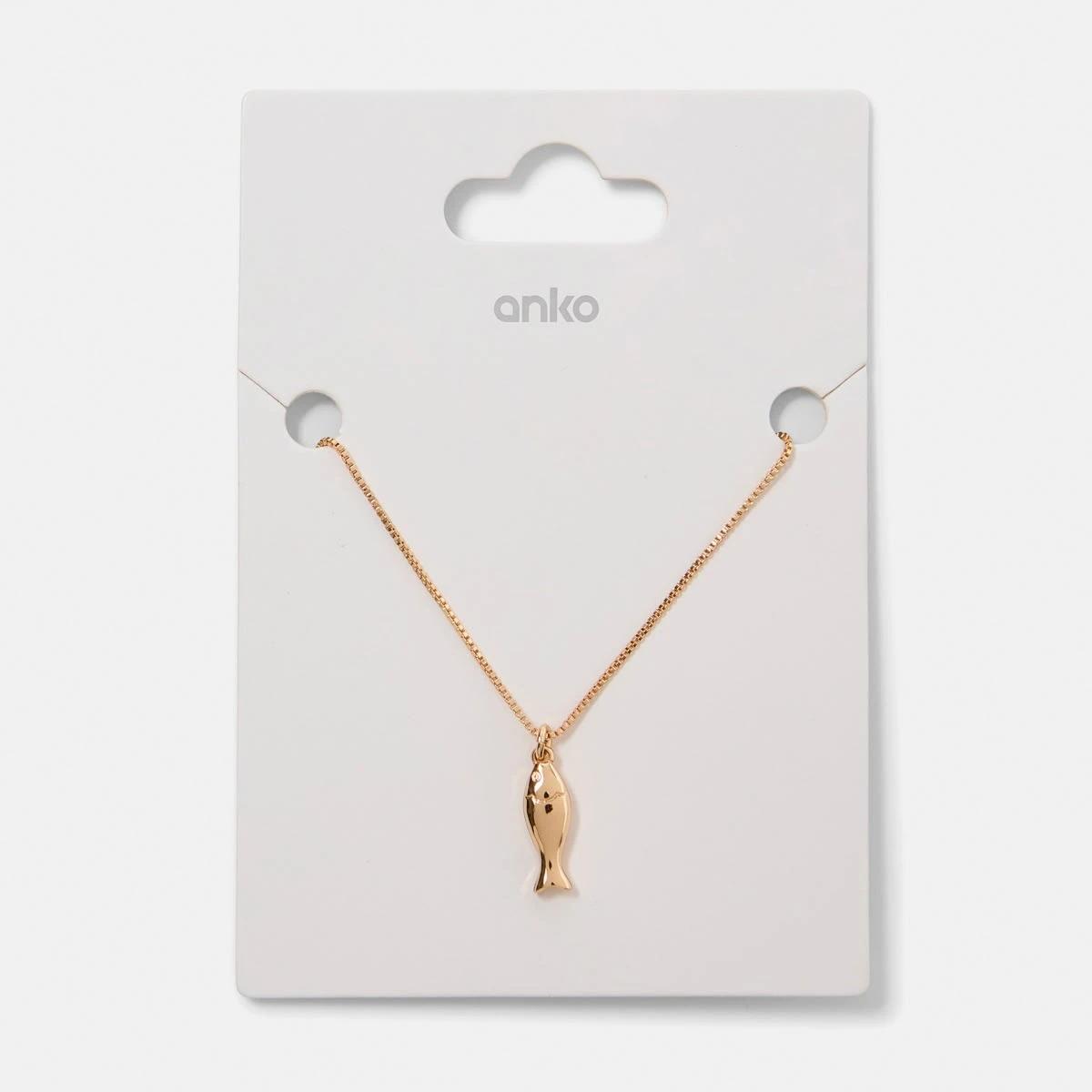 4 Fish Pendant Necklace - Gold Tone GOLD METAL, 4 of 4