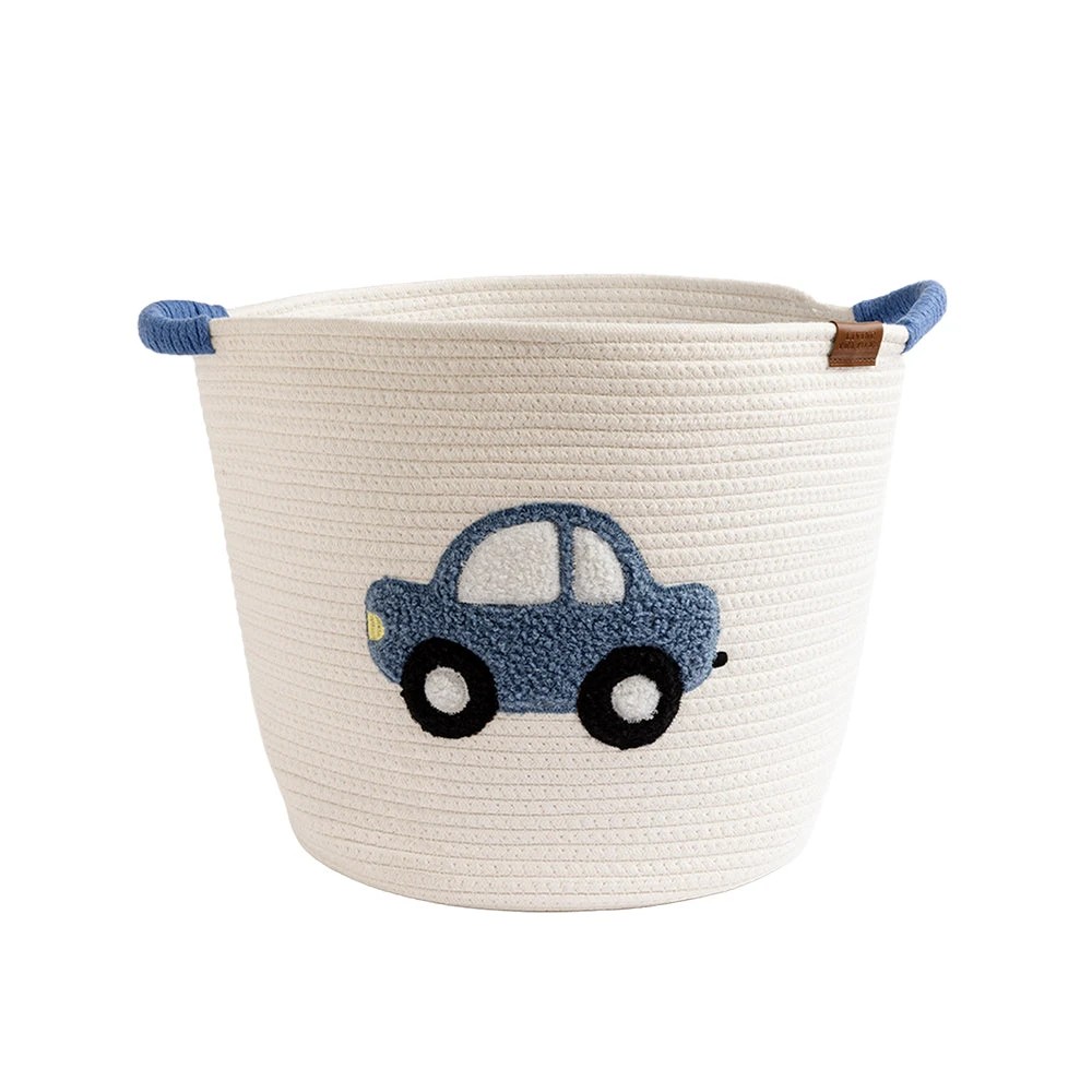 1 Living Textiles - Embroidered Cotton Rope Hamper - Car - Assorted, 1 of 4