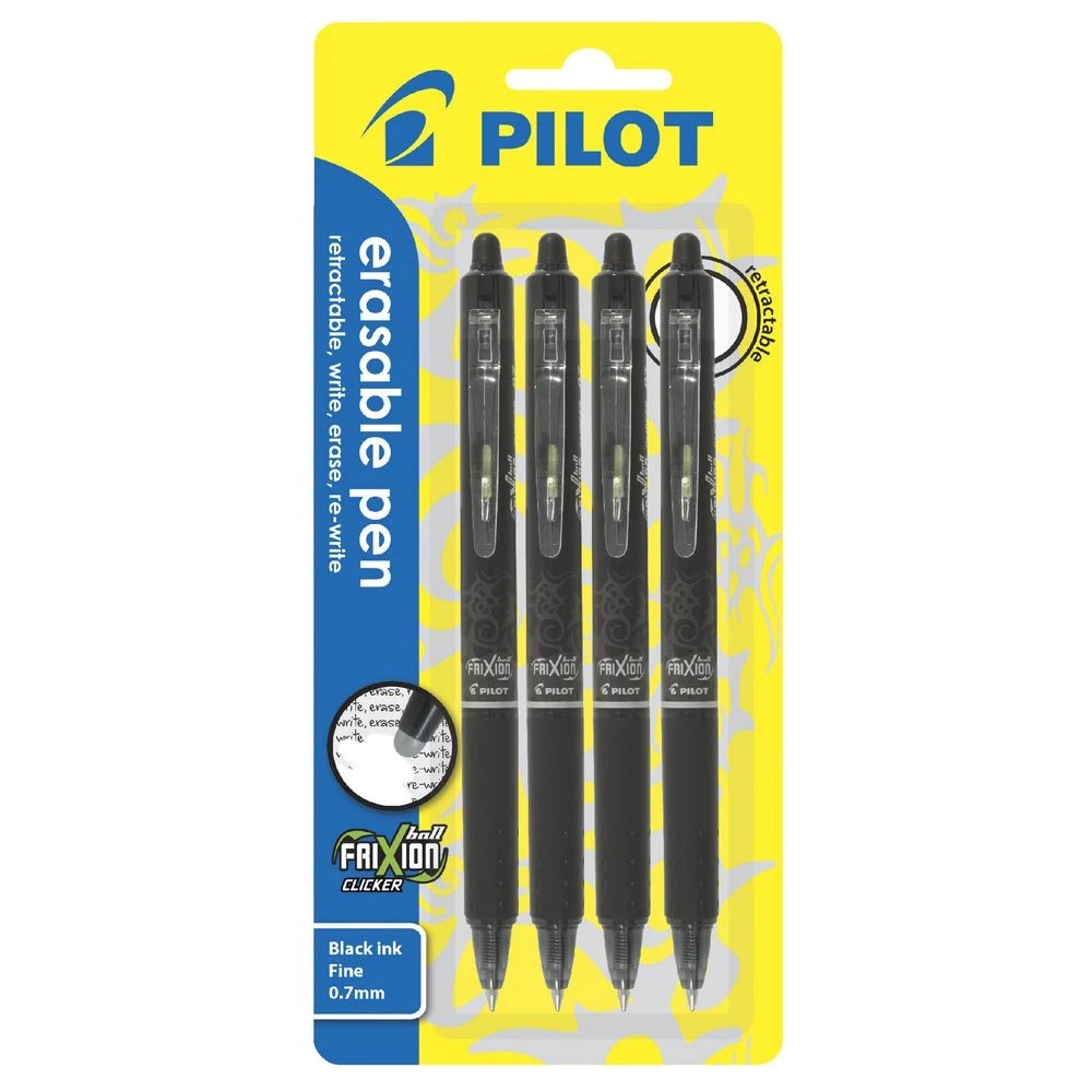 3 PILOT FriXion Clicker Erasable Gel Pen 0.7mm Black 4 Pack, 3 of 8