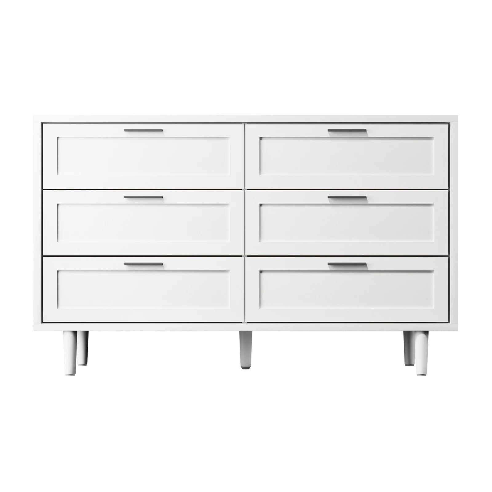 7 Oikiture 6 Chest Of Drawers Dresser Chest Storage Cabinet Lowboy
 - White, 7 of 10