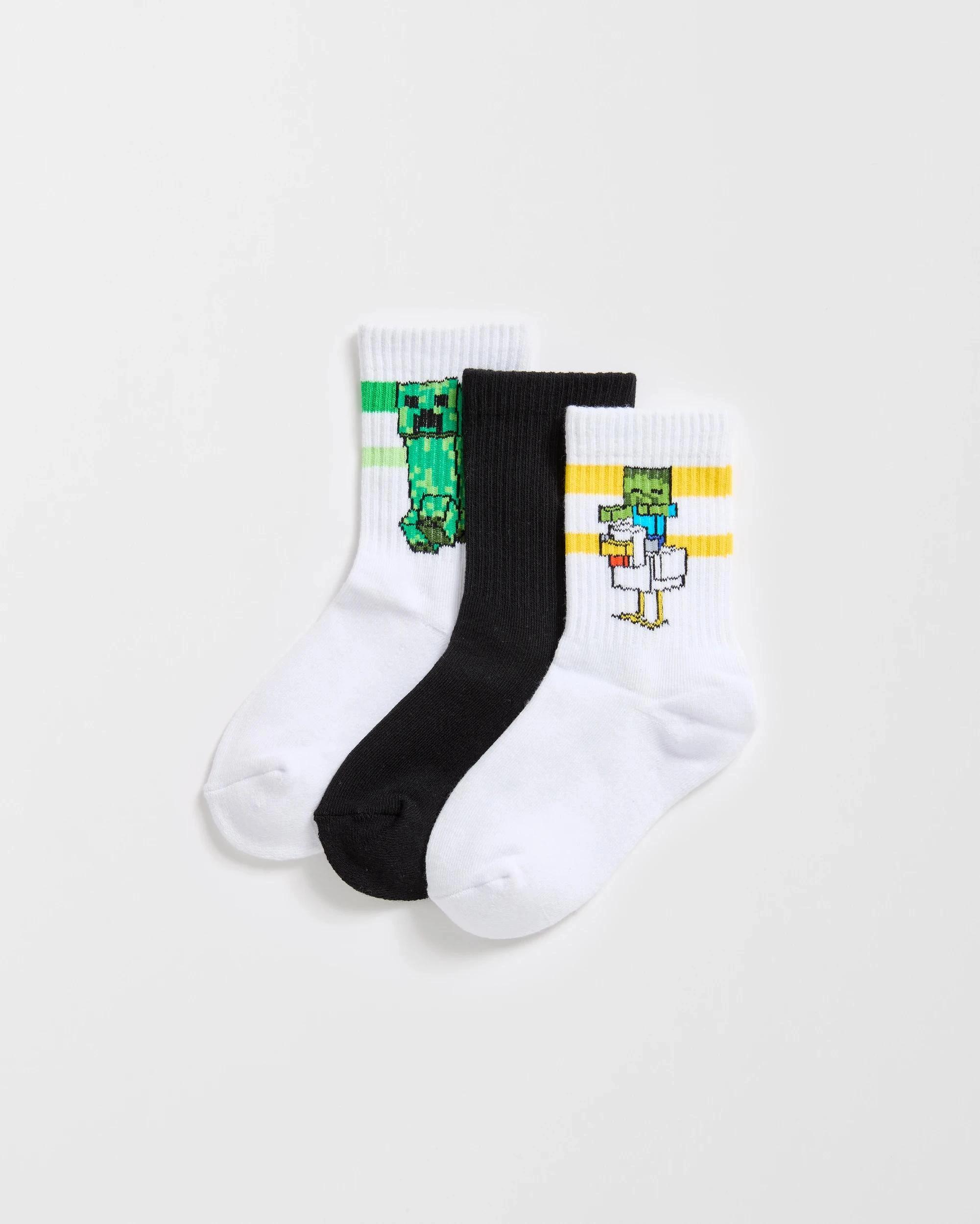 1 Minecraft Crew Socks 3 Pack MINECRAFT, 1 of 3