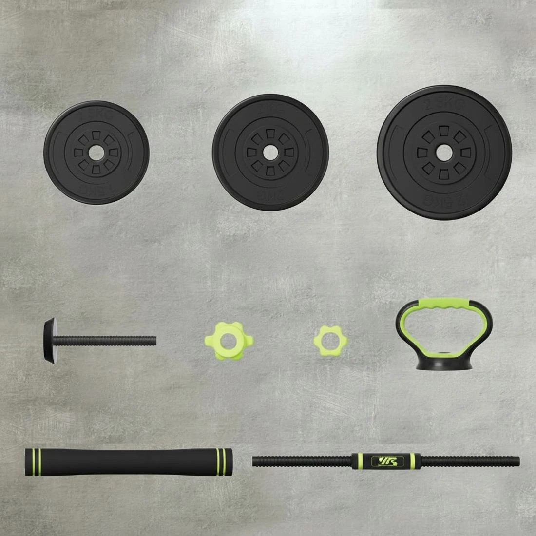 6 Everfit 25kg Adjustable Dumbbells Set Kettle Bell Weight Plates Barbells Gym - Multi, 6 of 6