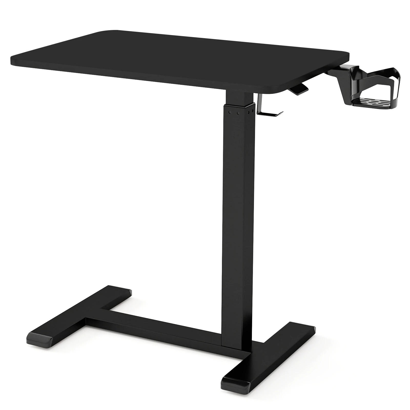 1 Costway Mobile Standing Desk Height Adjustable Overbed Bedside Table - Black, 1 of 2