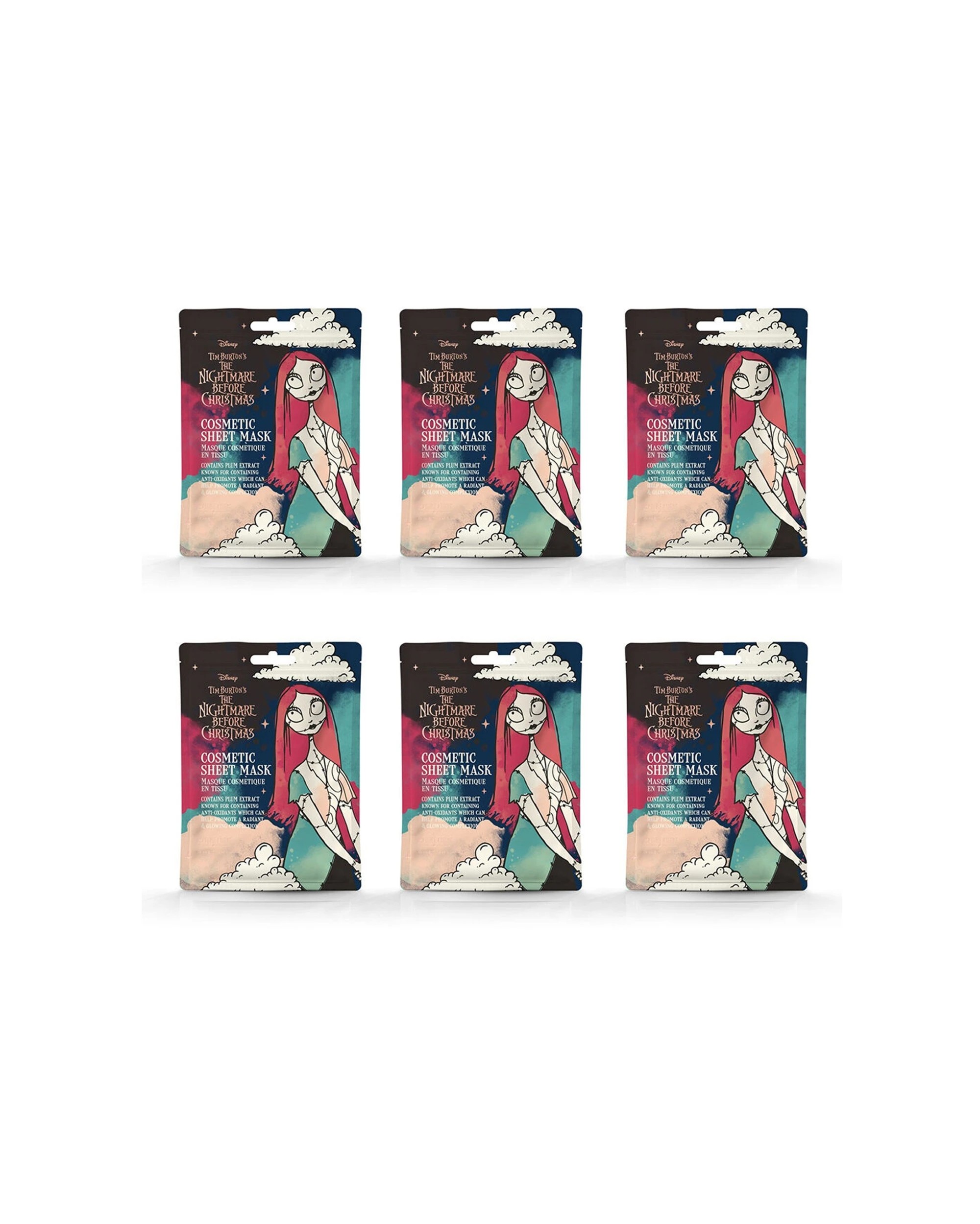 1 Disney 6PK Nightmare Before Christmas Sally Scented Sheet Face Mask 25ml Plum - Multi, 1 of 3