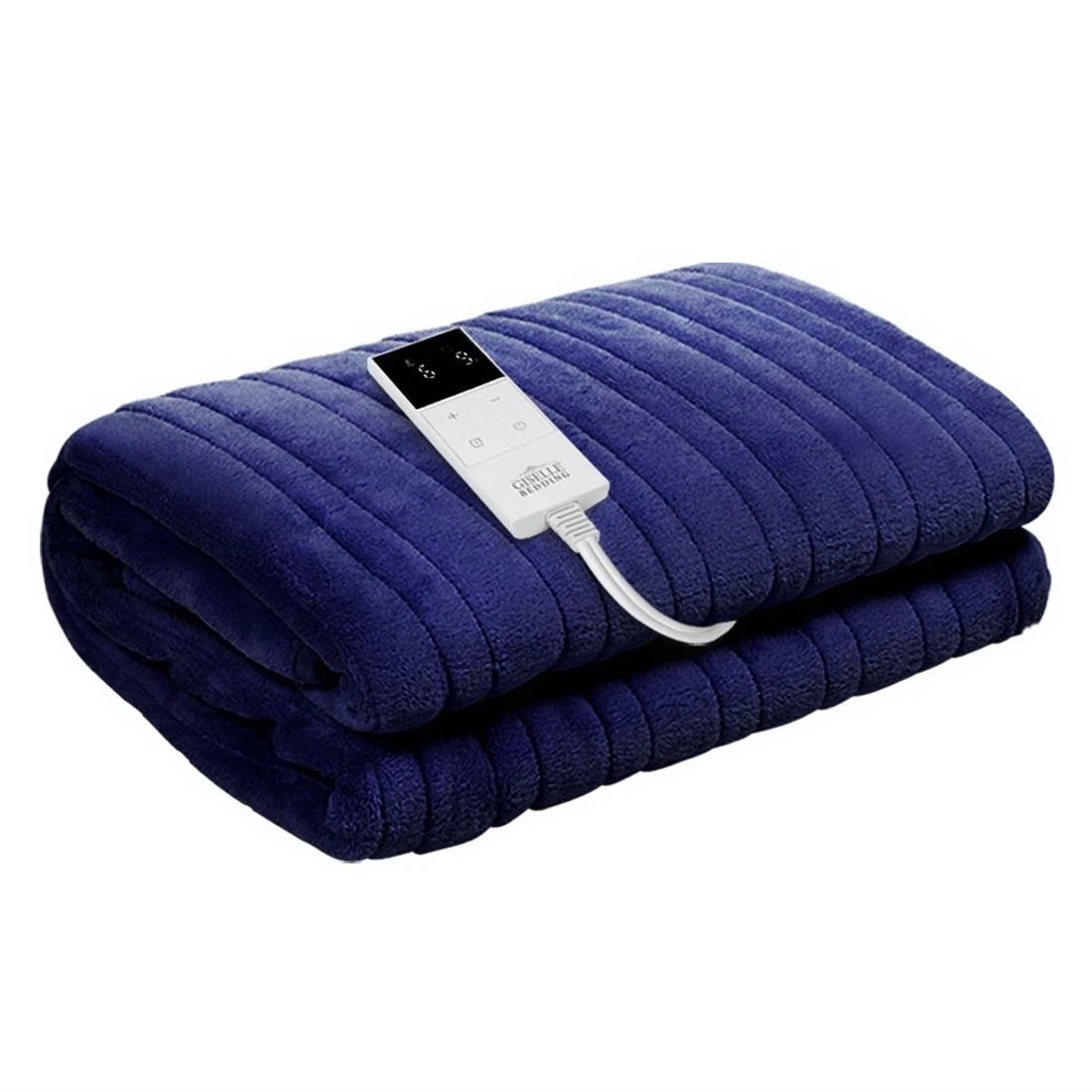 1 Giselle Electric Throw Rug Heated Blanket Fleece - Blue, 1 of 10