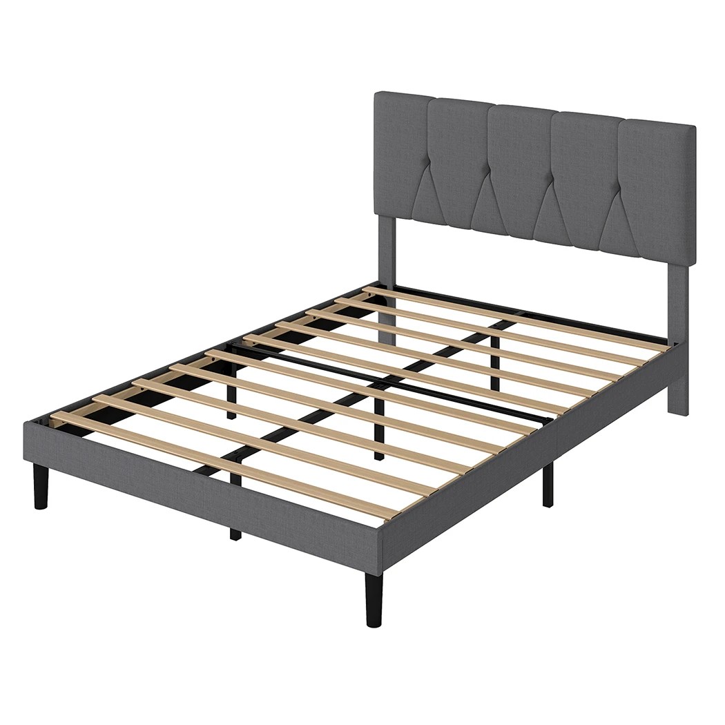 1 Levede Double Size Bed Frame Upholstered, 1 of 8