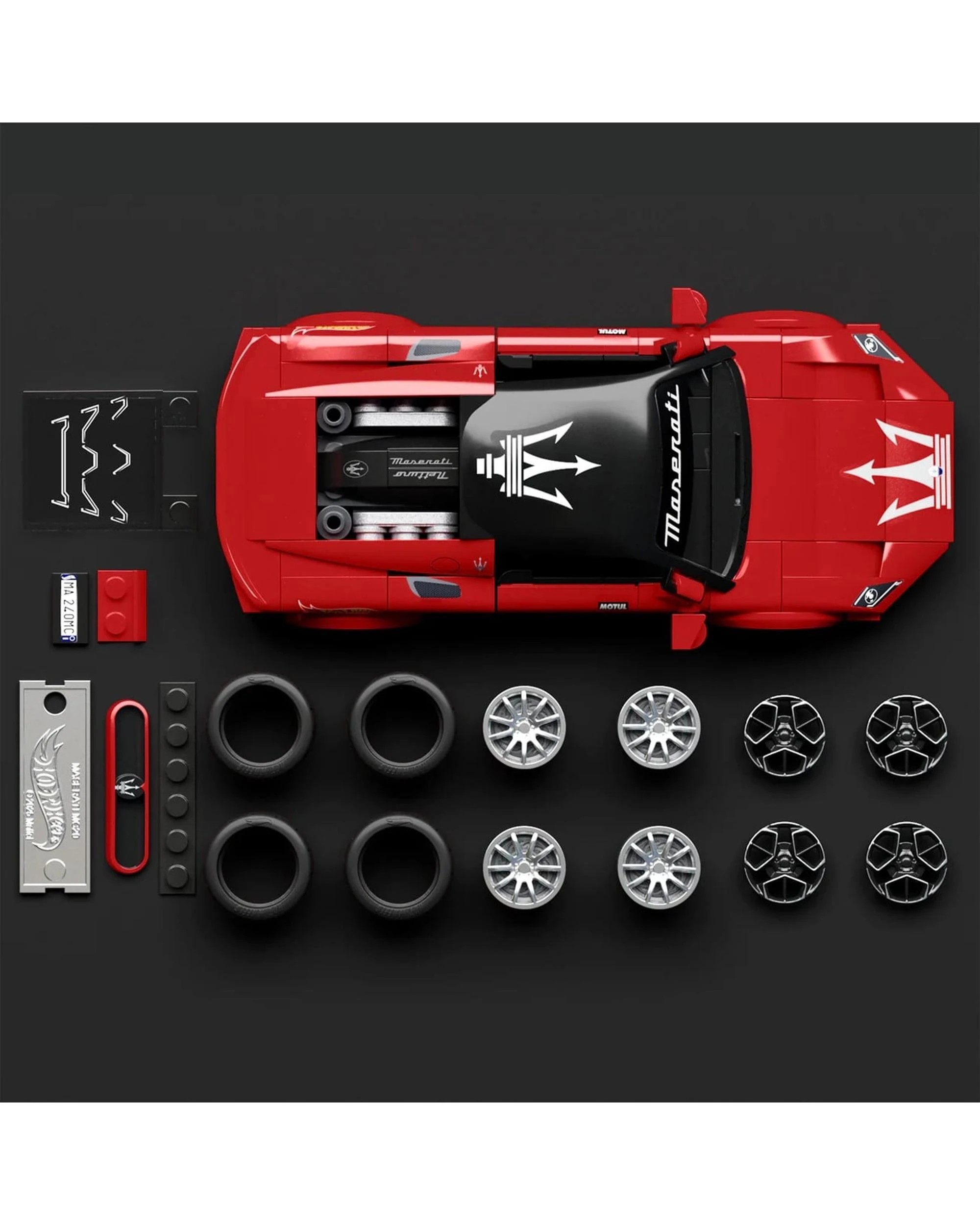 7 Mattel Brick Shop Hot Wheels Speed Series Maserati MC20 Building Set - Red, 7 of 10