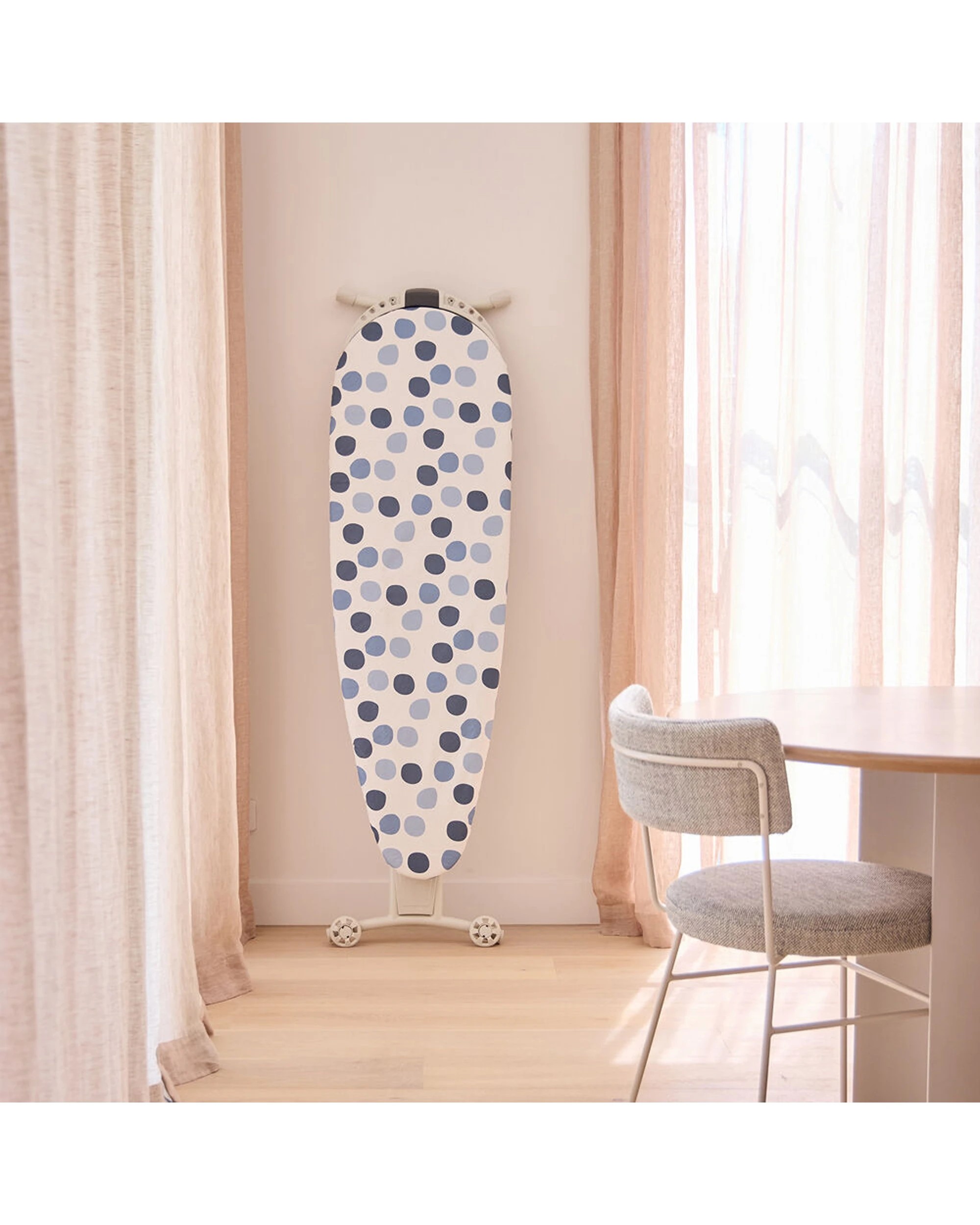 3 Hills Reversible Ironing Board Cover Large XL 7mm Padding 138cmx45cm Dots - Blue, 3 of 3