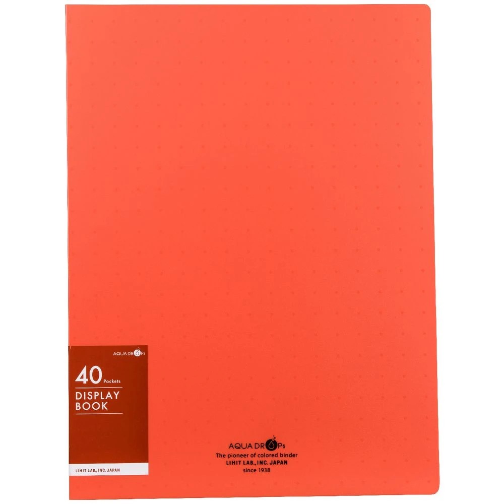 2 Aqua Drops Display Book Fixed 40 Pockets Vivid Red, 2 of 4