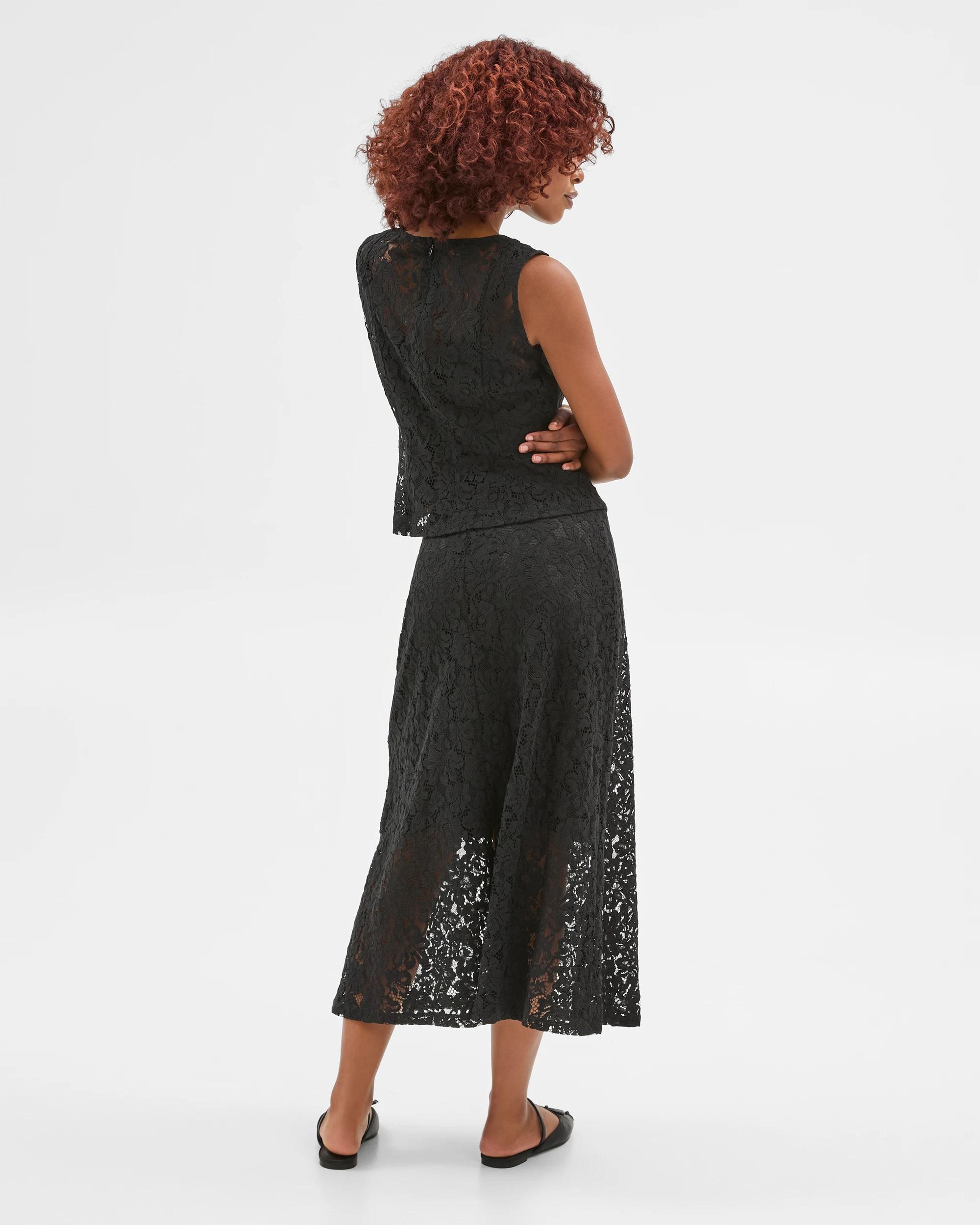 5 Target Petites Lace Midi Skirt BLACK, 5 of 6