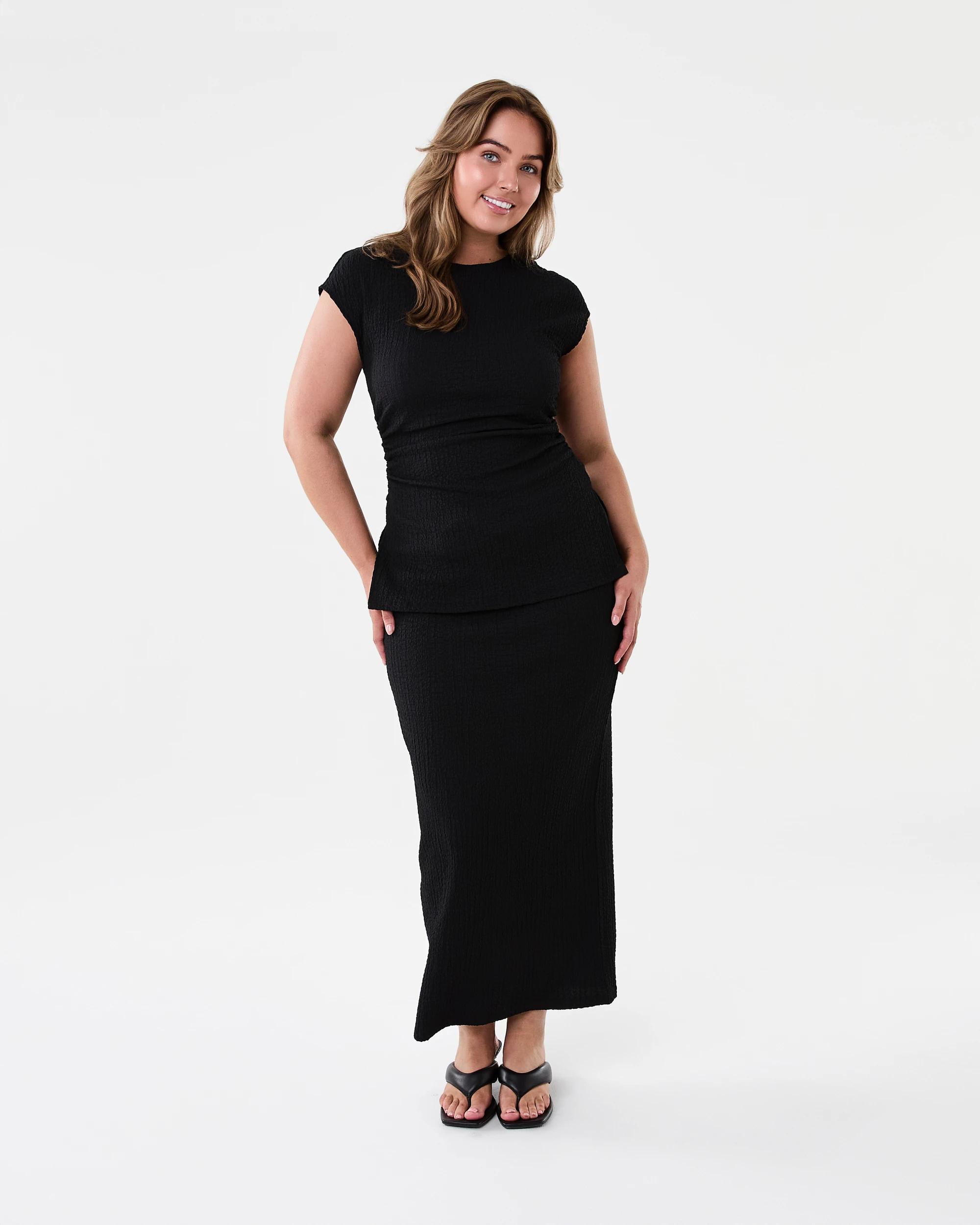 5 Textured Maxi Skirt Black, 5 of 5