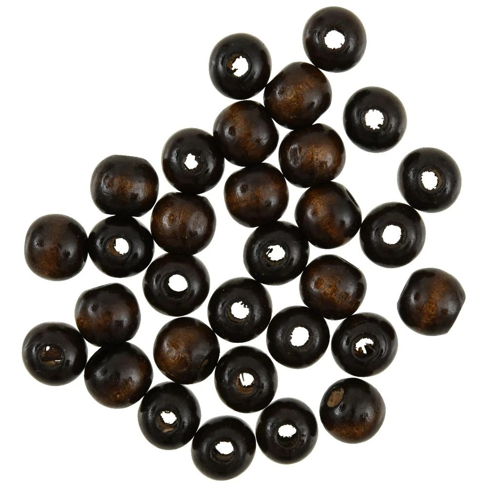 2 Born Round Wooden Beads 12mm Dark Brown 30 Pieces, 2 of 2