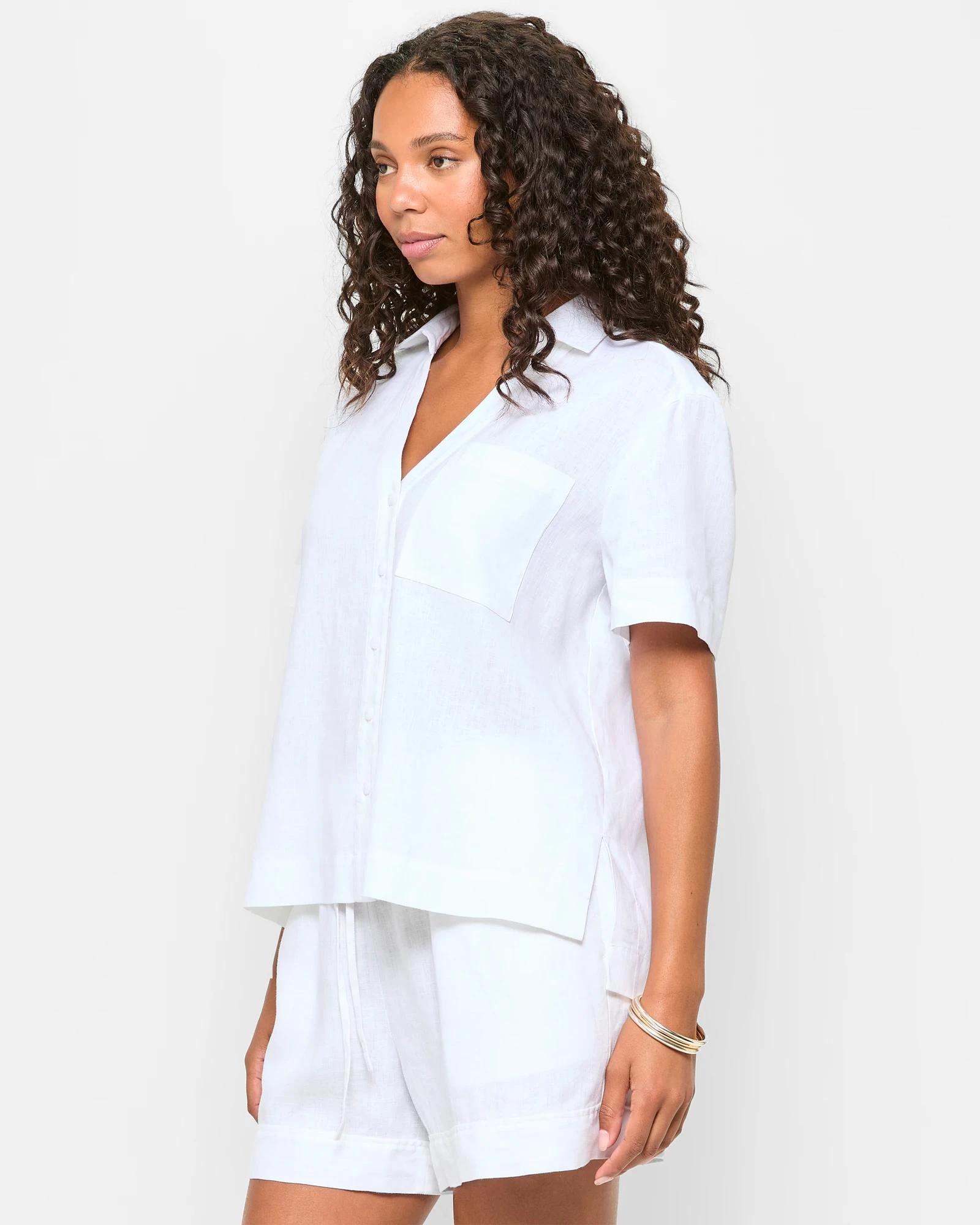 3 Target Woman European Linen Shirt WHITE, 3 of 5