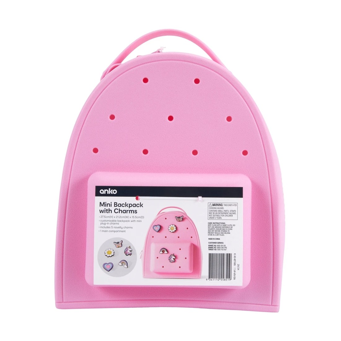 9 Mini Backpack with Charms - Pink, 9 of 10