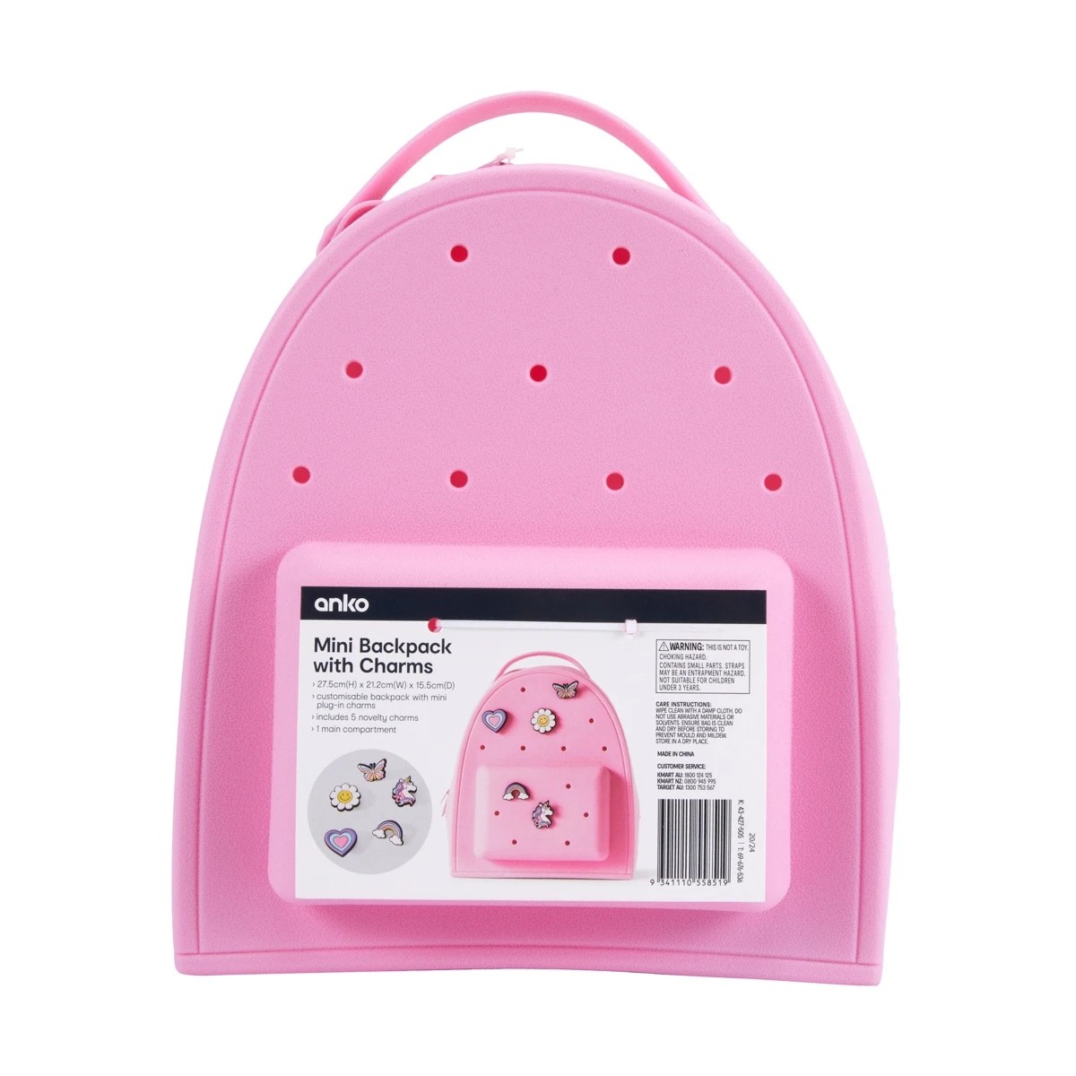 9 Mini Backpack with Charms - Pink, 9 of 10