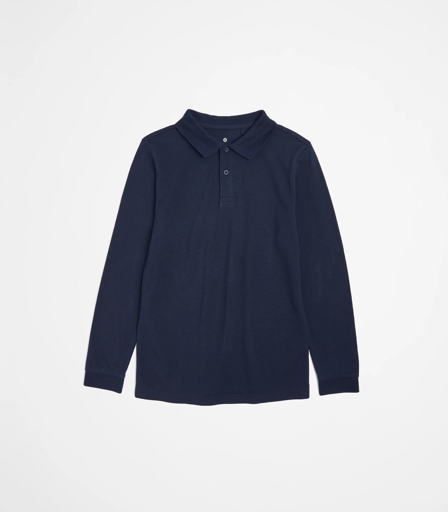 1 Target School Polo Long Sleeve Top NAVY BLUE, 1 of 3