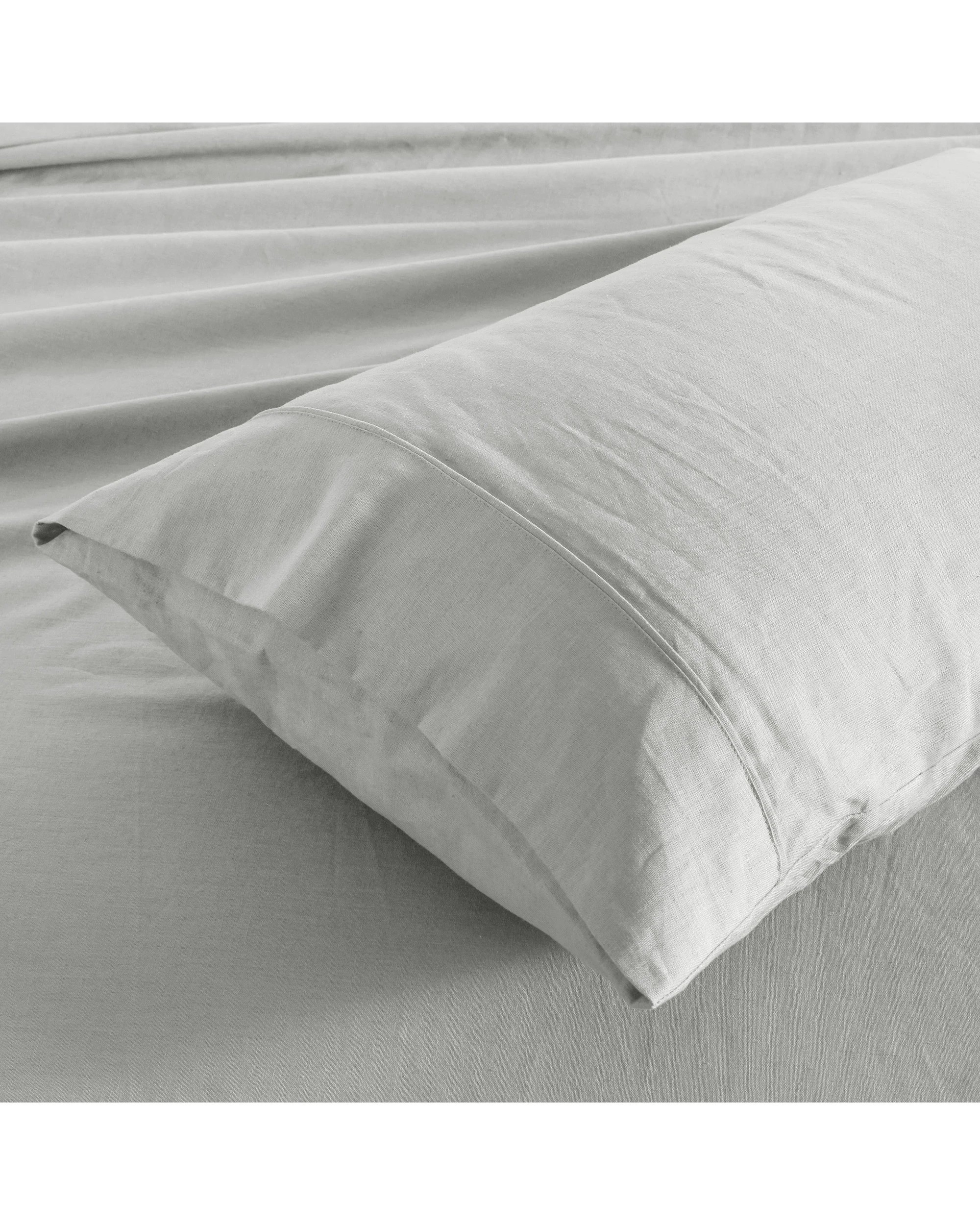 2 Dreamaker Linen Cotton King Pillowcase Twin Pack - Dove Grey, 2 of 5
