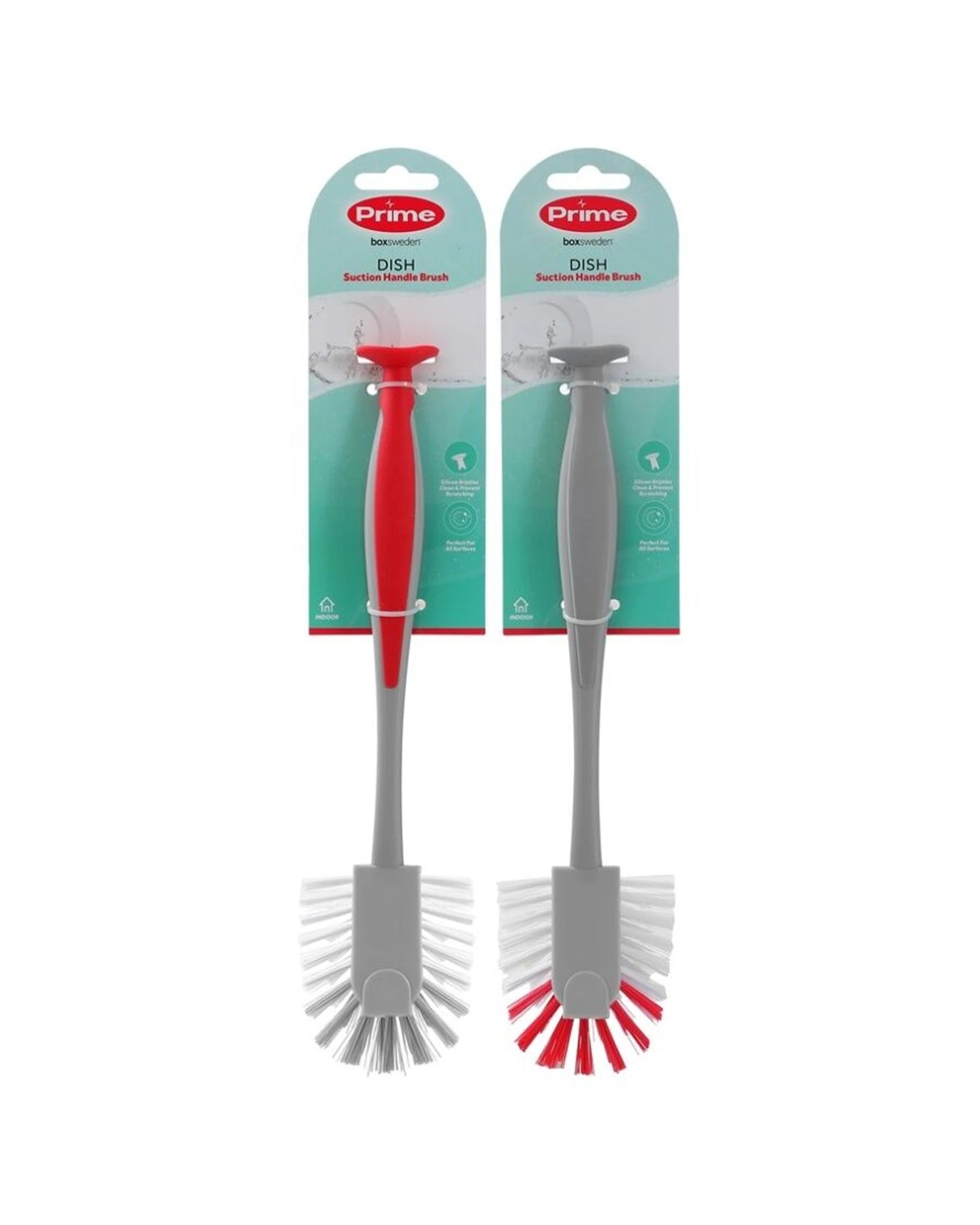 3 Boxsweden 6PK Prime Essentials Suction Handle Dish Brush for Cleaning - Multi, 3 of 8