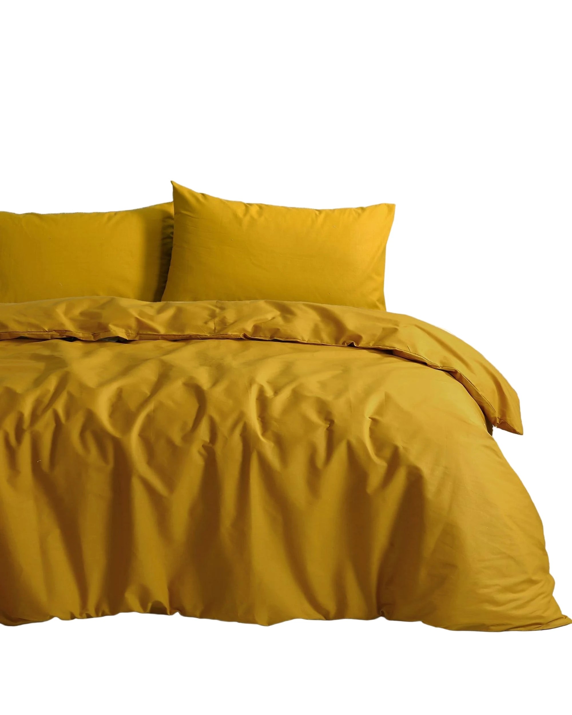 1 Amsons Royale 100% Cotton Quilt/Duvet Cover Set with European Pillowcases — Mustard (OEKO-TEX) - Yellow, 1 of 2