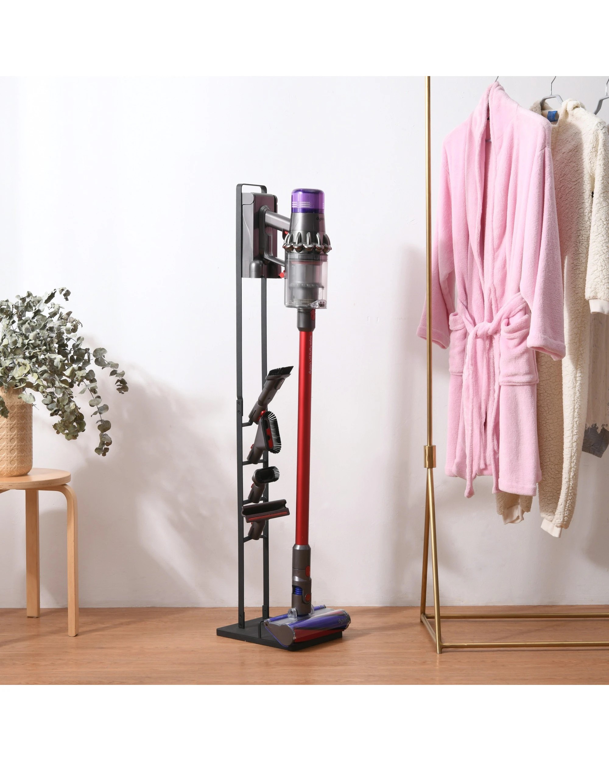 2 Sherwood Home Freestanding Metal Vacuum Holder Rack For Dyson V6, V7, V8, V10 & V11 - Black, 2 of 8