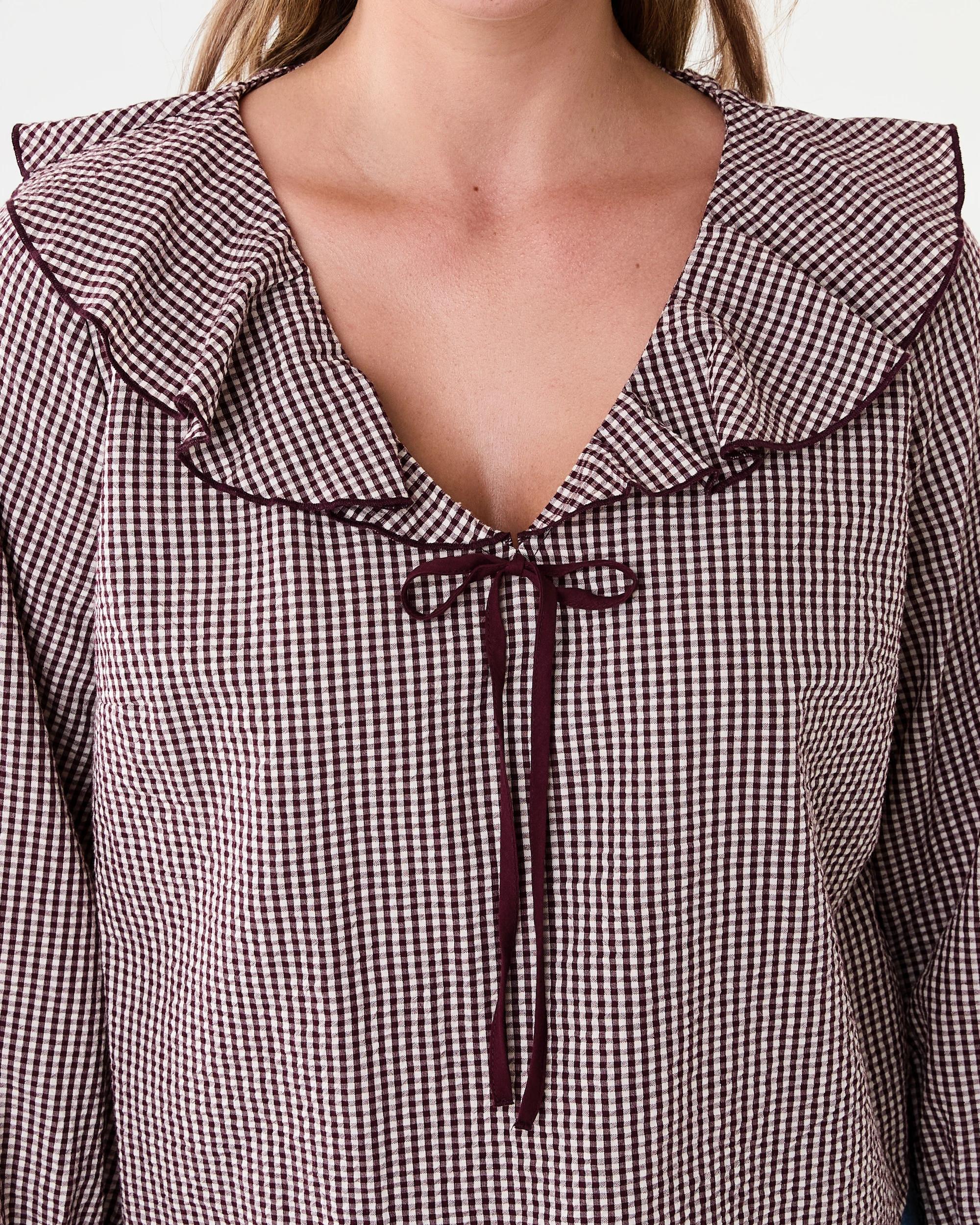 5 Long Sleeve Frill Collar Blouse Burg Ging, 5 of 7