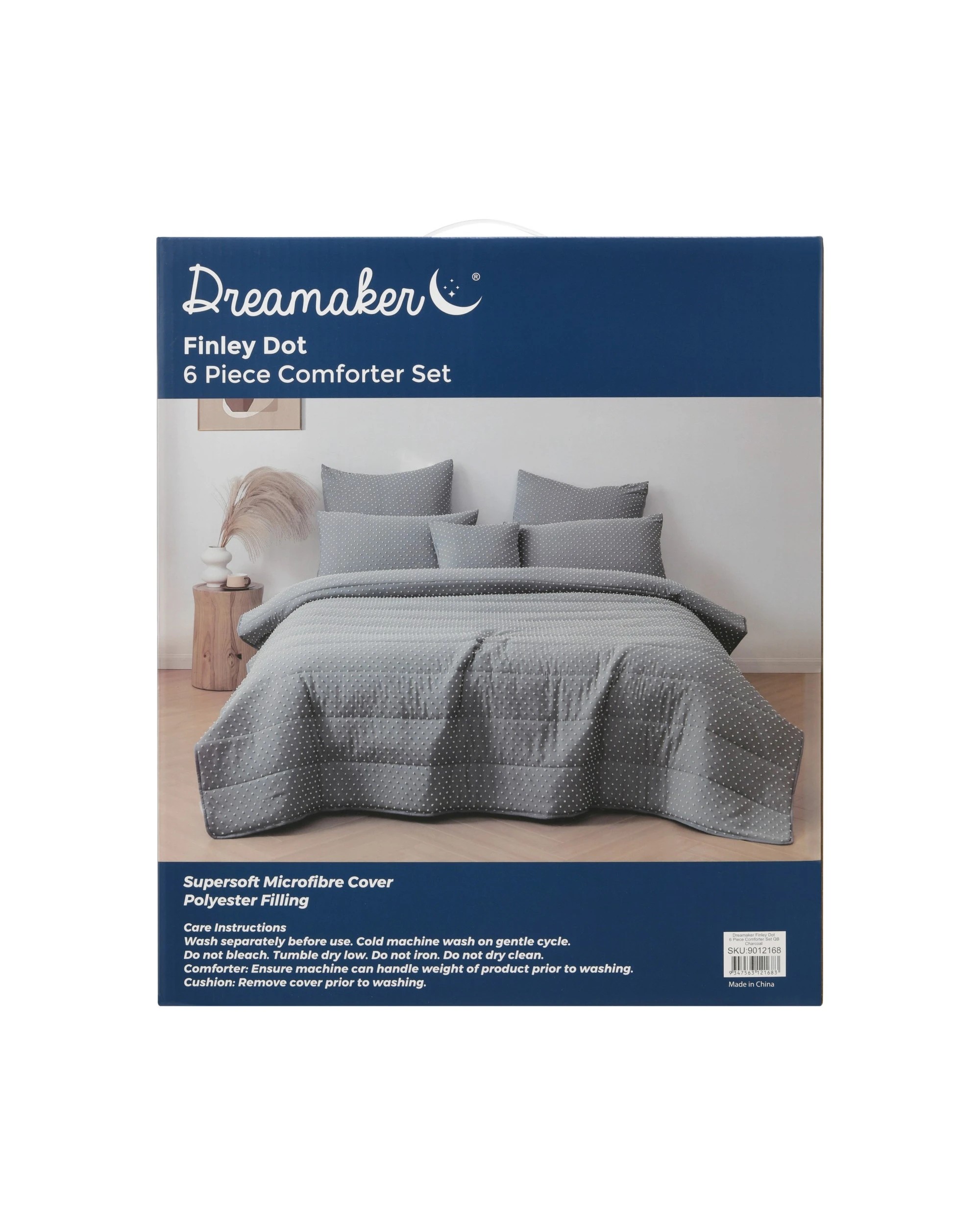 7 Dreamaker Finley Dot 6 Piece Comforter Set - Queen Bed - Black, 7 of 7