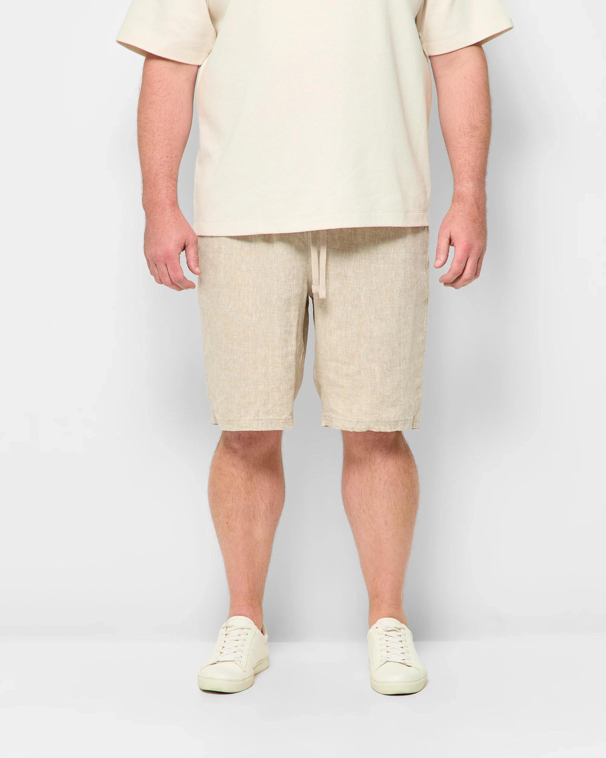 1 Target Plus Size European Linen Shorts STONE, 1 of 5