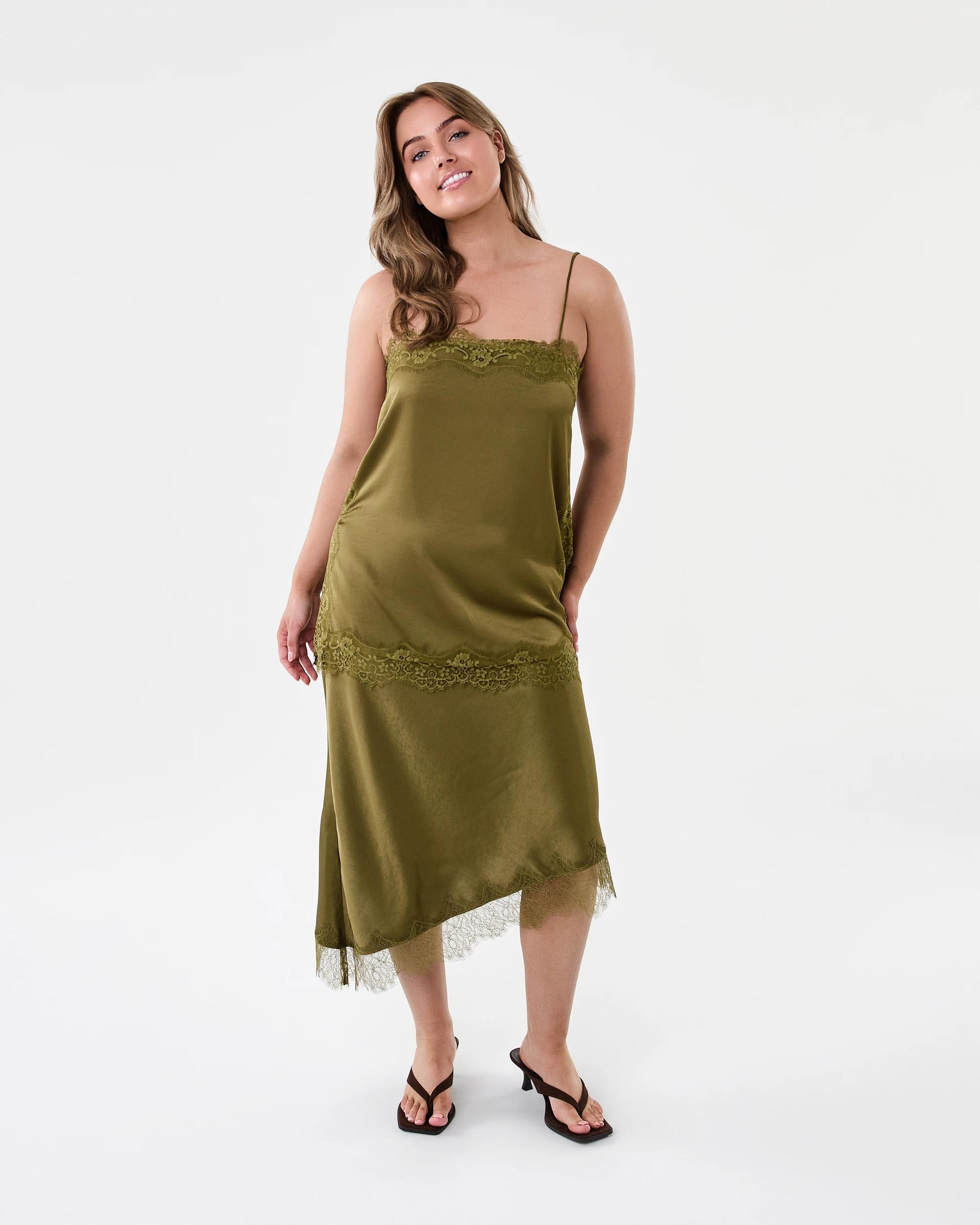 6 Lace Trim Satin Skirt Charte Grn, 6 of 6