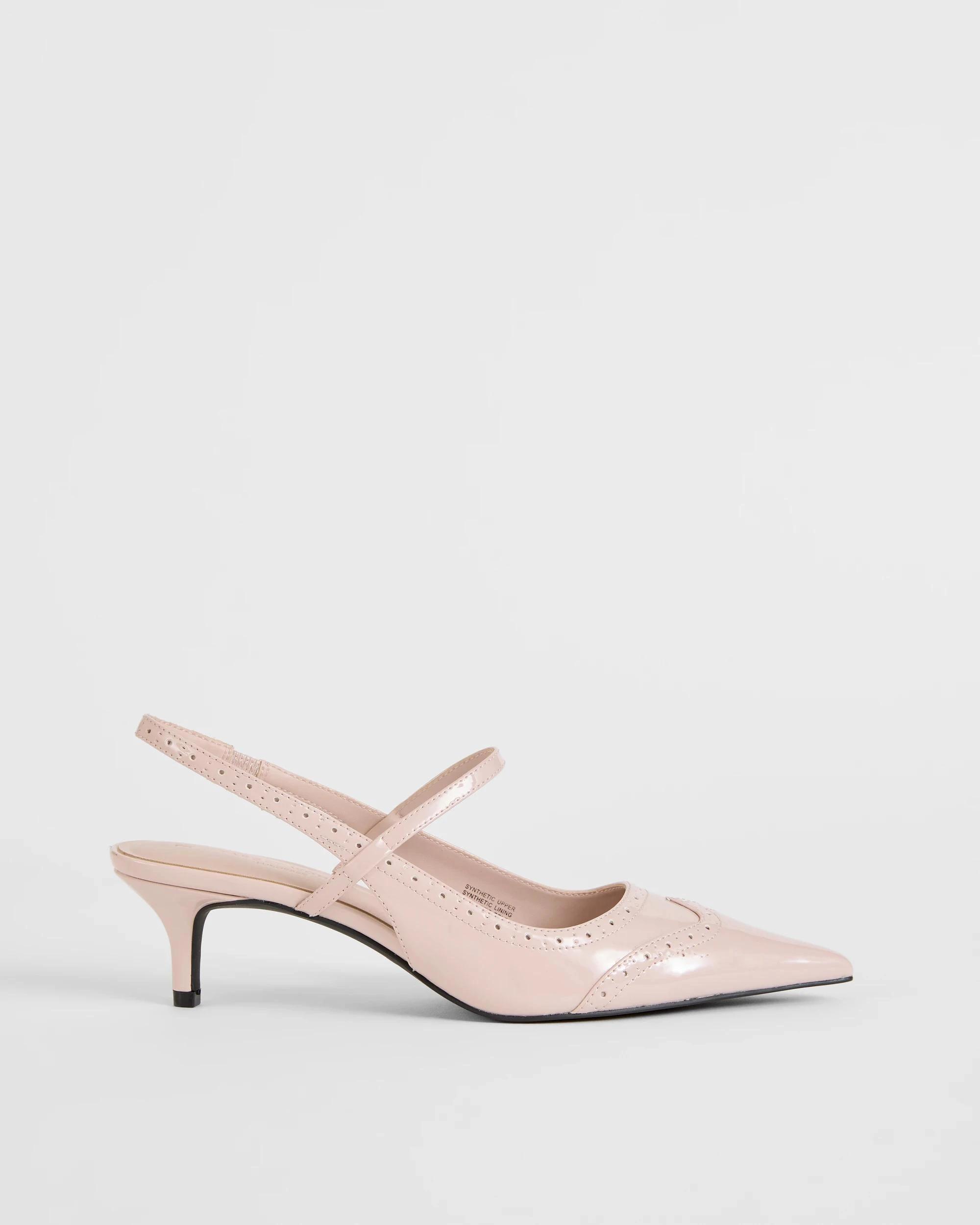 1 Target Woman Brogue Sling Back Kitten Heel LIGHT PINK, 1 of 3