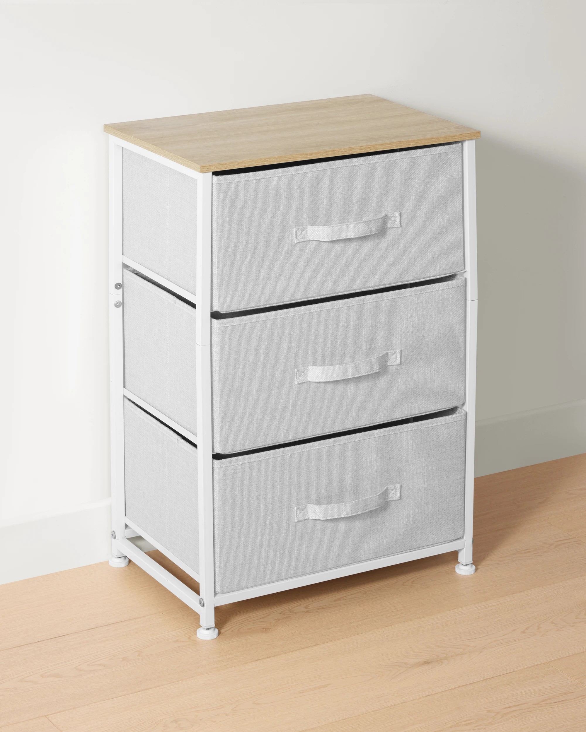 2 Linen Look 3 Drawer Chest - Beige, 2 of 7