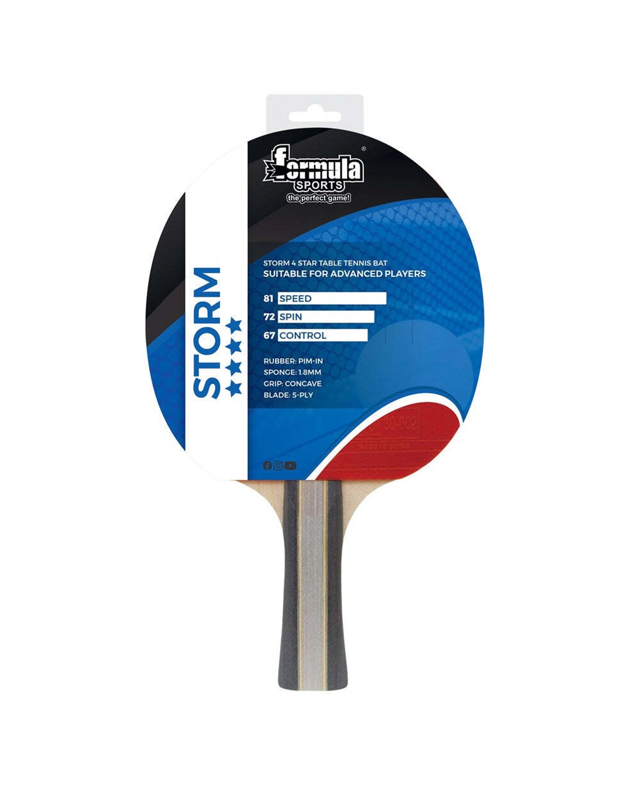2 Formula Sports 2pc Storm Table Tennis Game Bat Racket 4 Star Durable Design - Black, 2 of 2