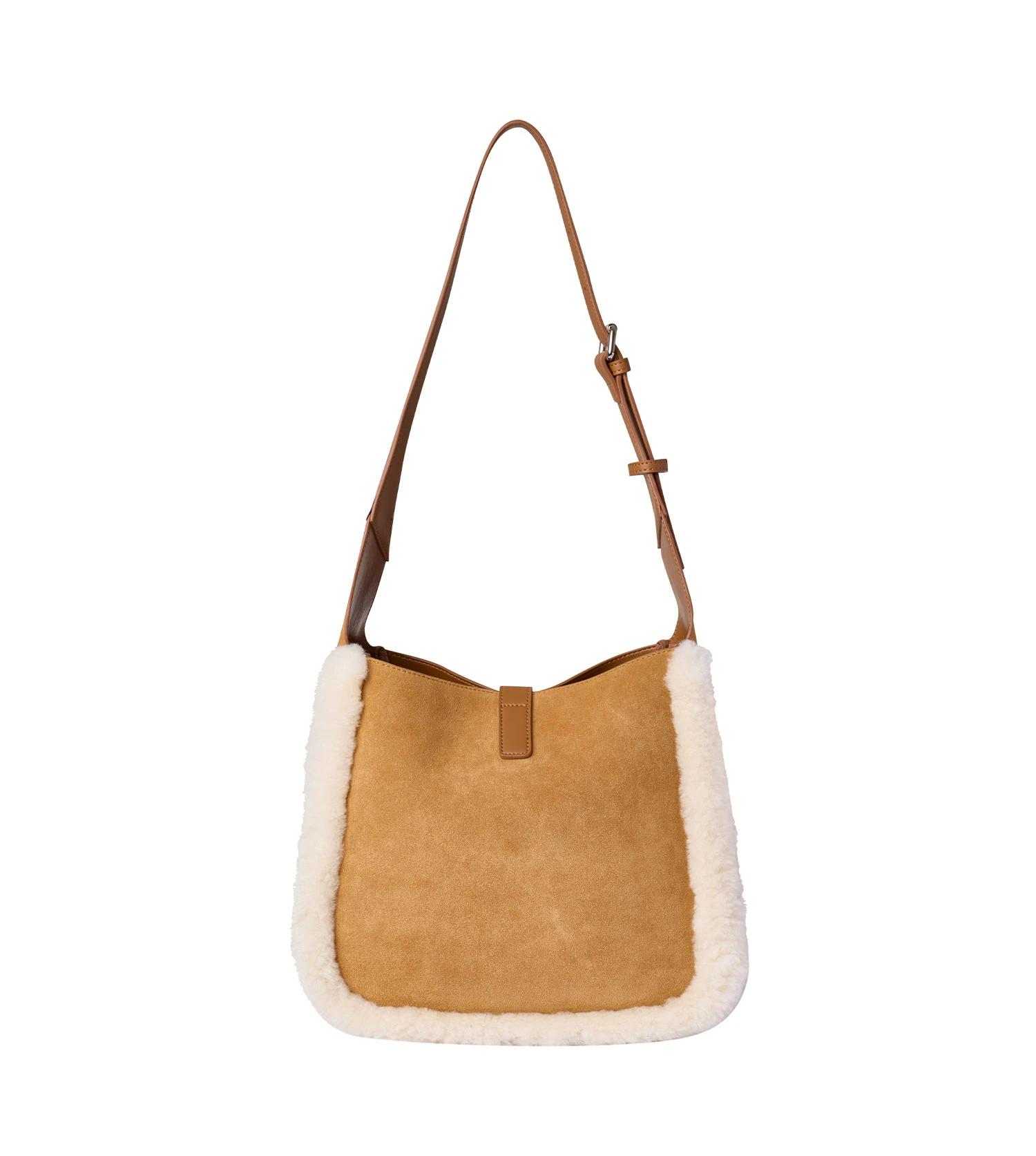 3 Australian Shepherd UGG Women Dona Fluffy Wool Over Shoulder Bag CHESTNUT, 3 of 5