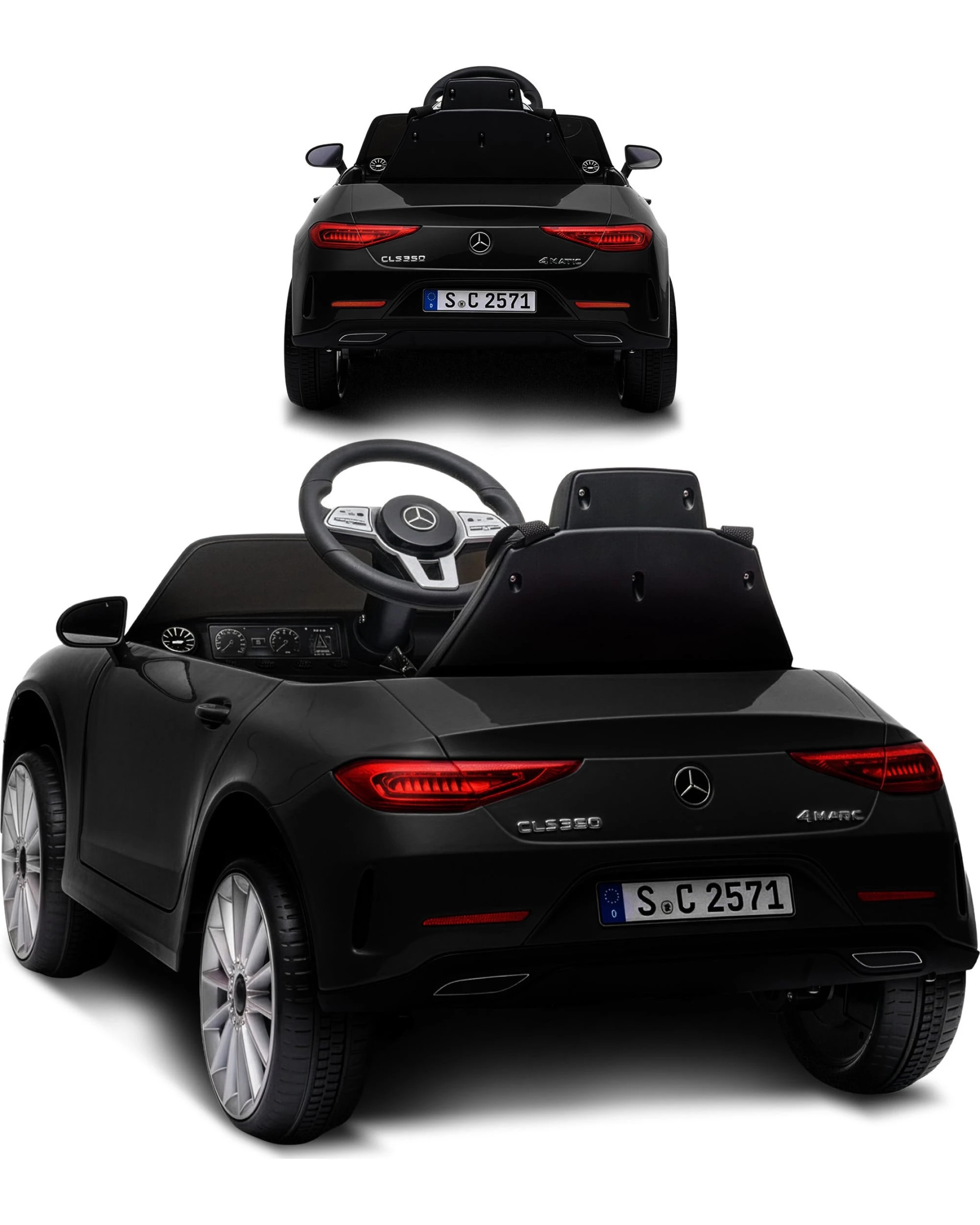 3 Kahuna Mercedes Benz CLS 350 Kids Electric Ride On Car with Remote Control - Black - Black, 3 of 6