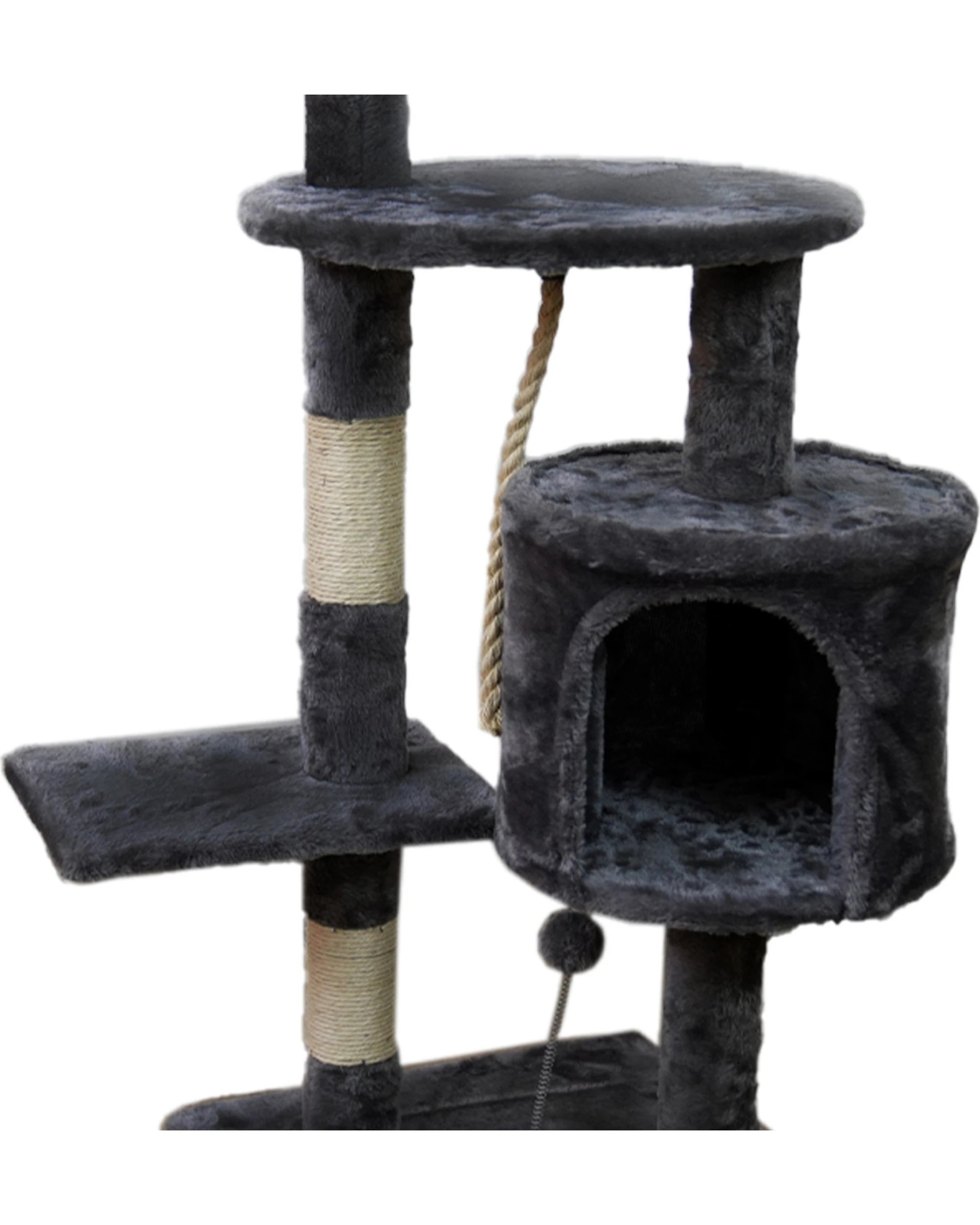 2 Furtastic 110cm Cat Tree Scratching Post - Dark Grey, 2 of 6