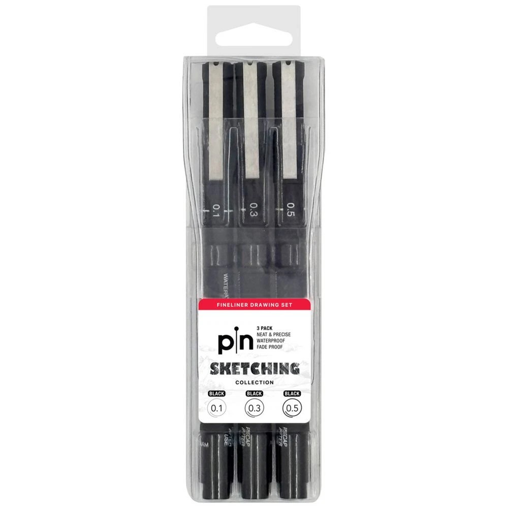 1 Uni Pin Fineliner Sketch Collection Black 3 Pack, 1 of 1