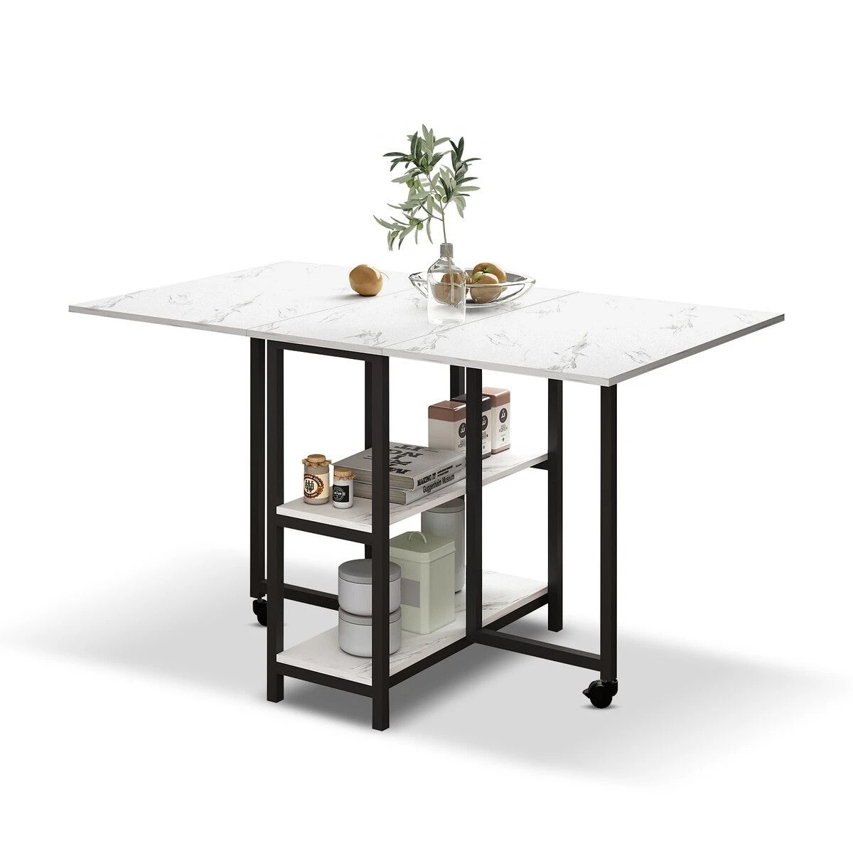 5 LUXSUITE Folding Dining Table Extendable Room Outdoor Furniture, 5 of 6